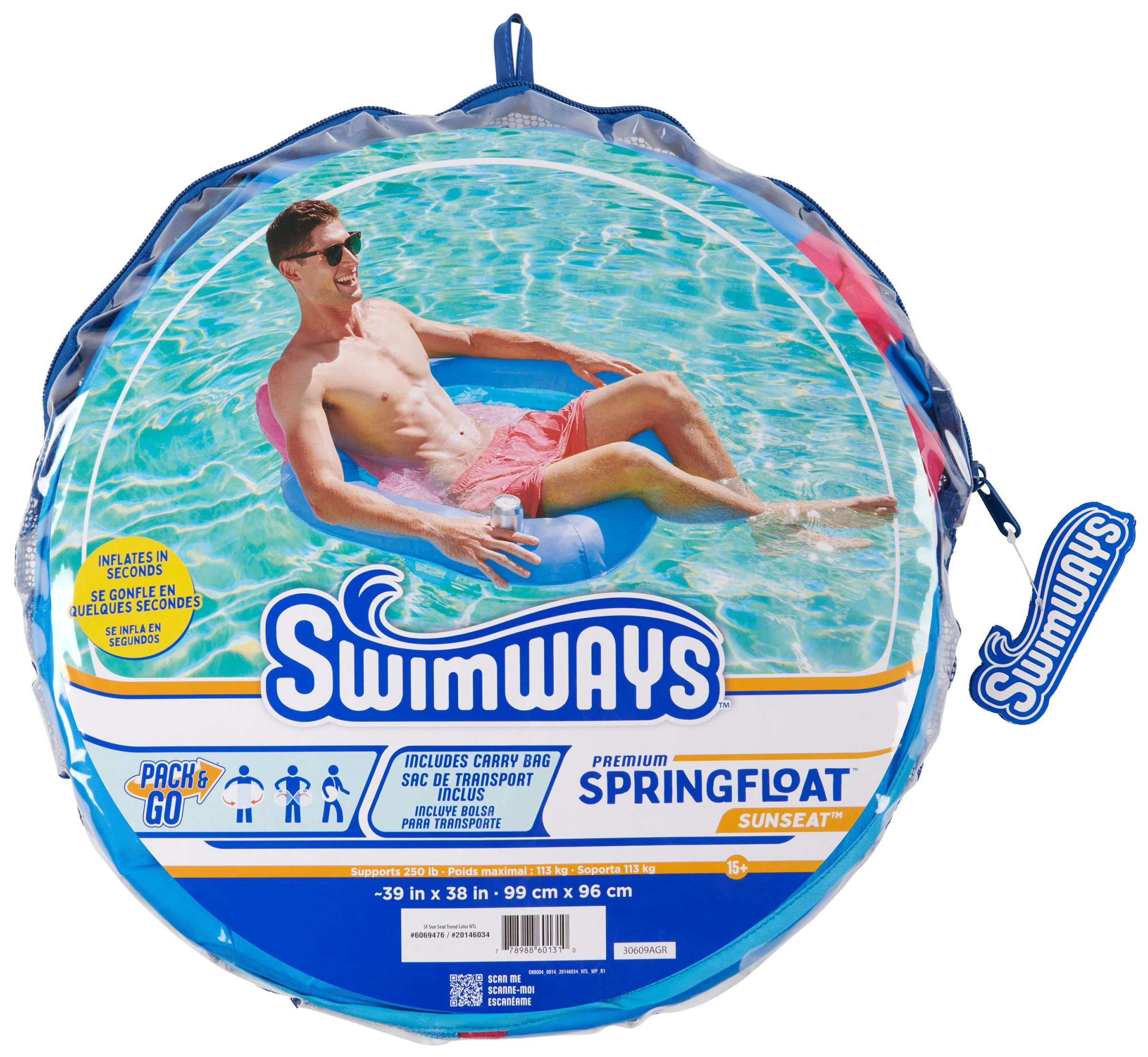 Foto 8 pulgar | Asiento Solar Pool Float Swimways Spring Float De Primera Calidad Para Adultos - Venta Internacional.