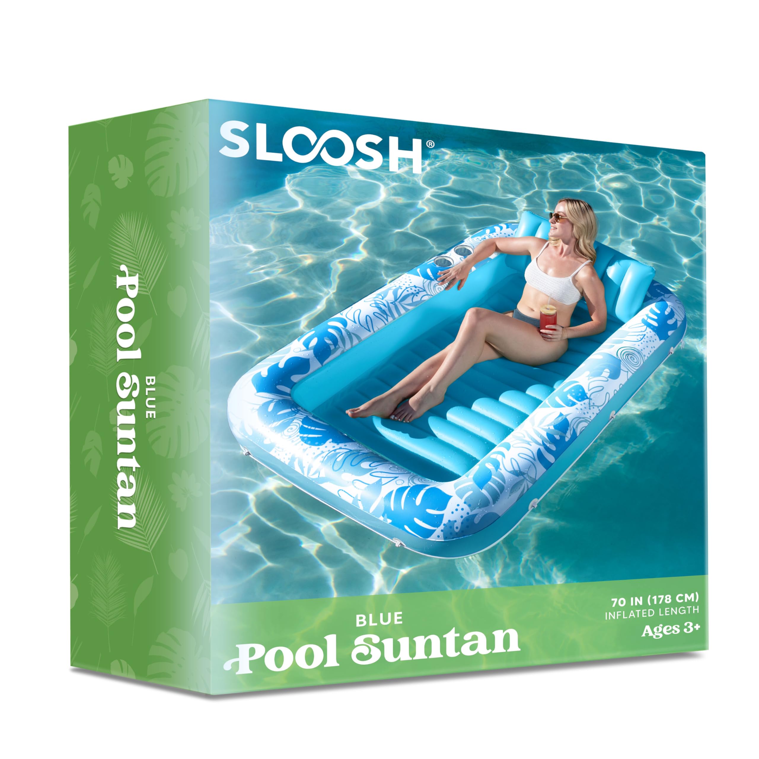 Foto 8 pulgar | Tumbona Inflable Para Bronceado Con Forma De Flotación Para Adultos, Color Azul - Venta Internacional.