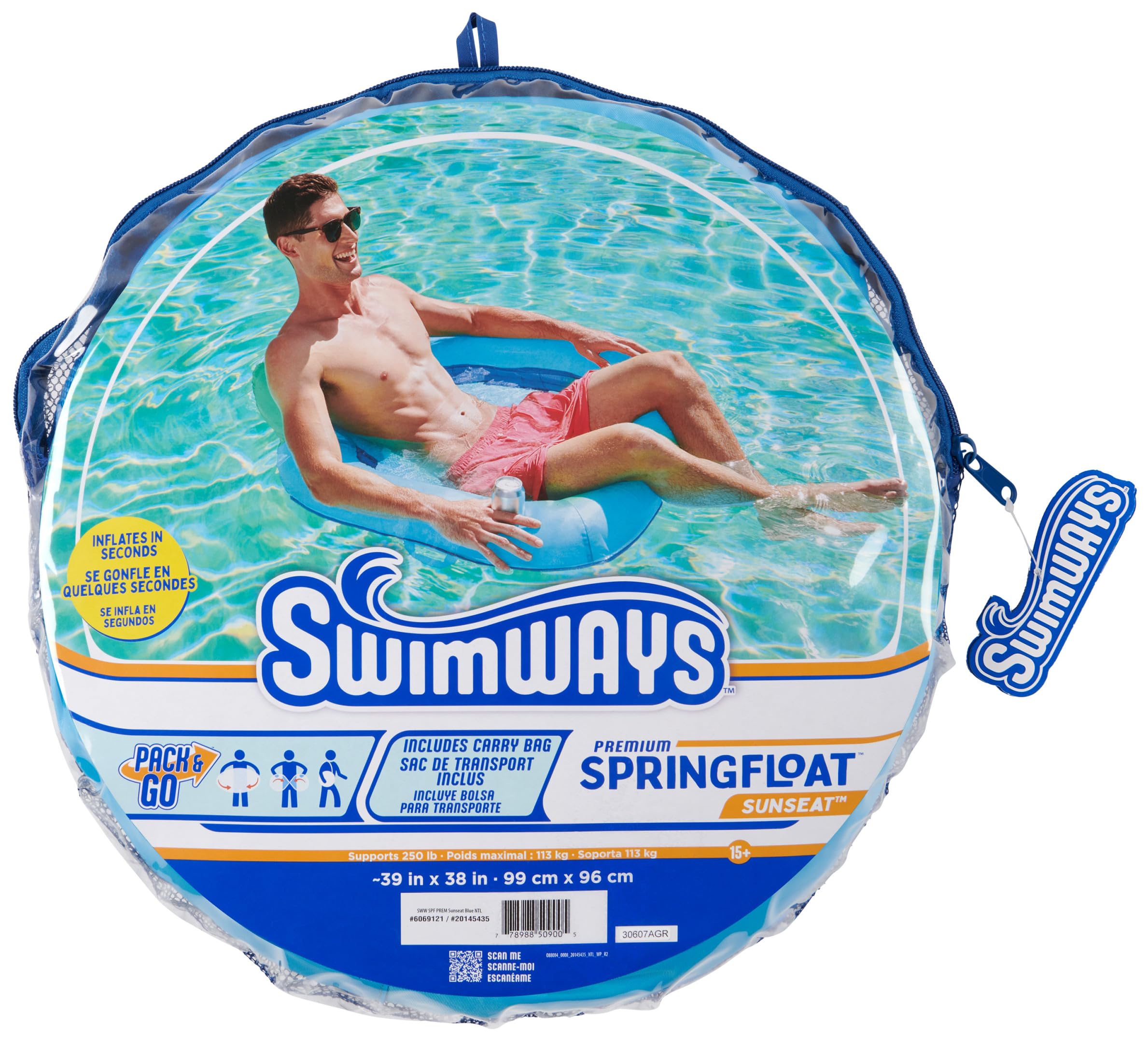 Foto 7 | Silla De Piscina Swimways Spring Float Premium Sunseat Azul Cielo - Venta Internacional.