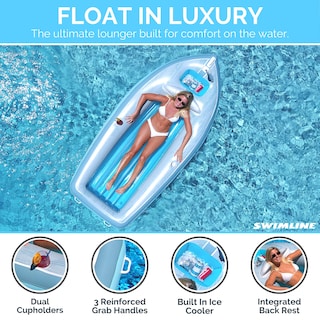 Foto 2 | Flota Para Piscina Swimline Classic Cruiser Azul/gris, 266 X 117 X 48 Cm - Venta Internacional.