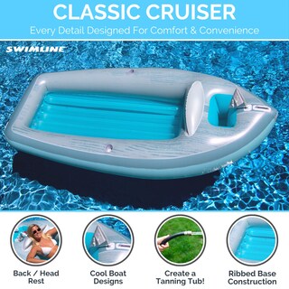 Foto 7 | Flota Para Piscina Swimline Classic Cruiser Azul/gris, 266 X 117 X 48 Cm - Venta Internacional.