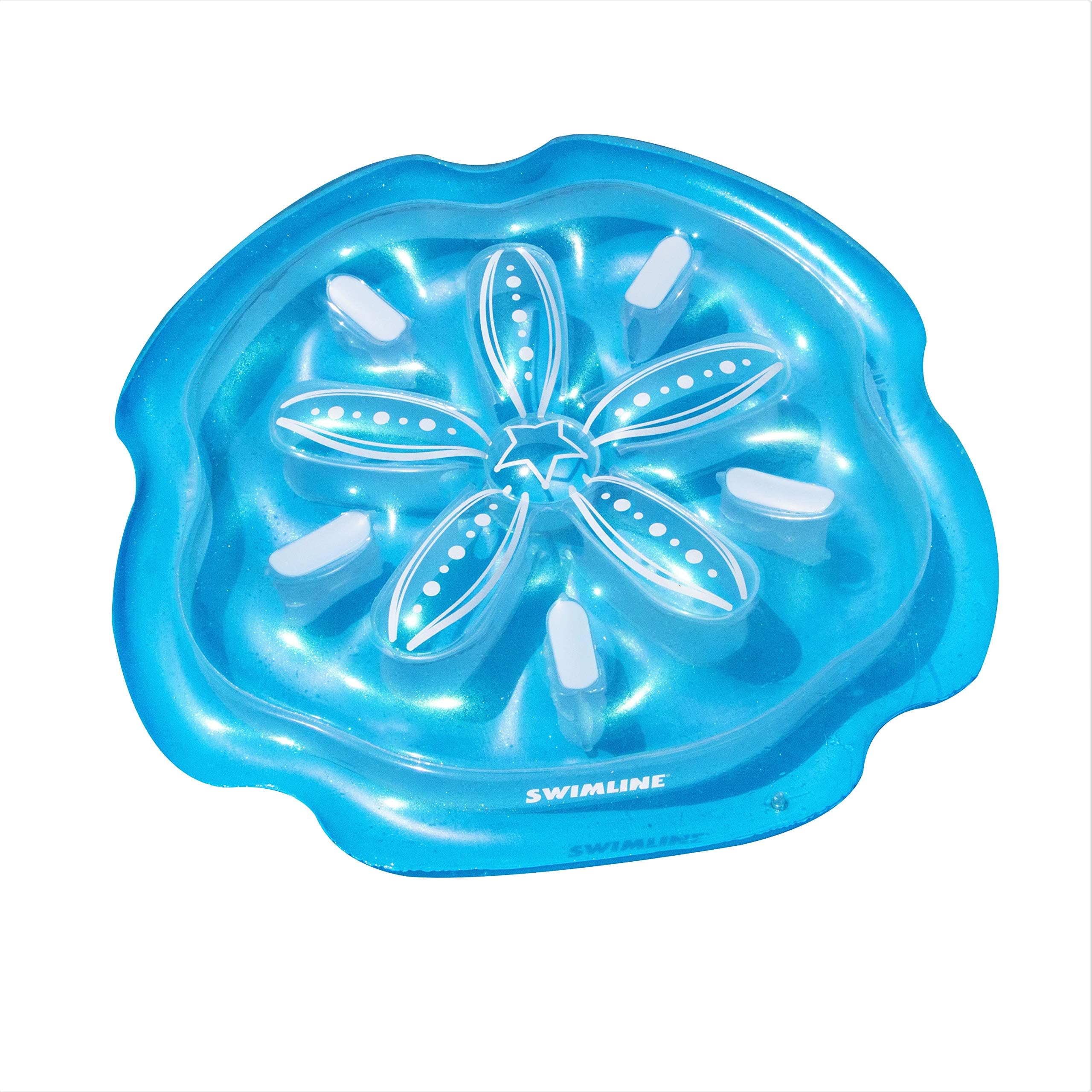 Isla Inflable Para Piscina Swimline Sand Dollar Blue, 160 X 160 X 20 Cm - Venta Internacional.