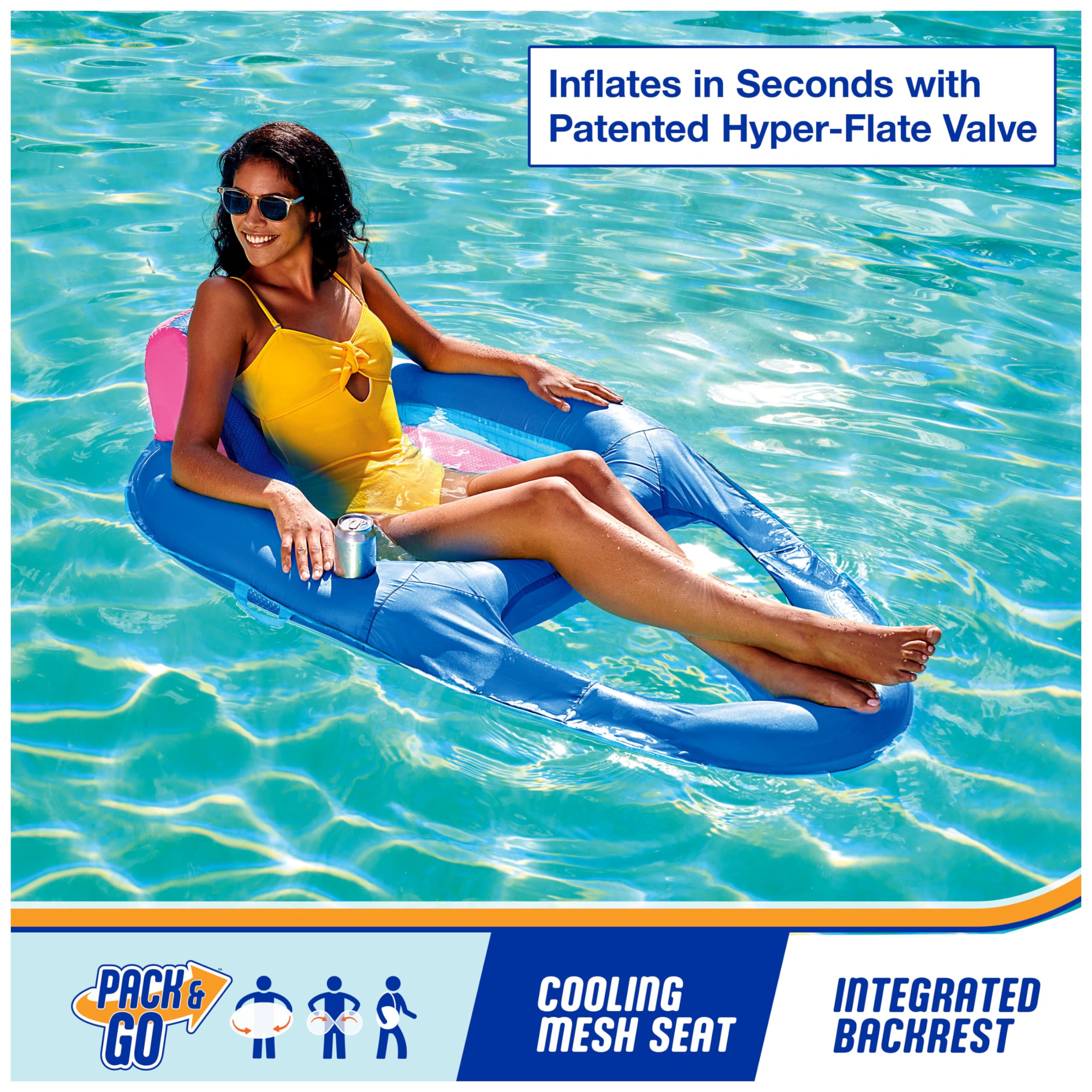 Foto 3 pulgar | Tumbona De Piscina Swimways Spring Float Premium, Reclinable Para Adultos - Venta Internacional.
