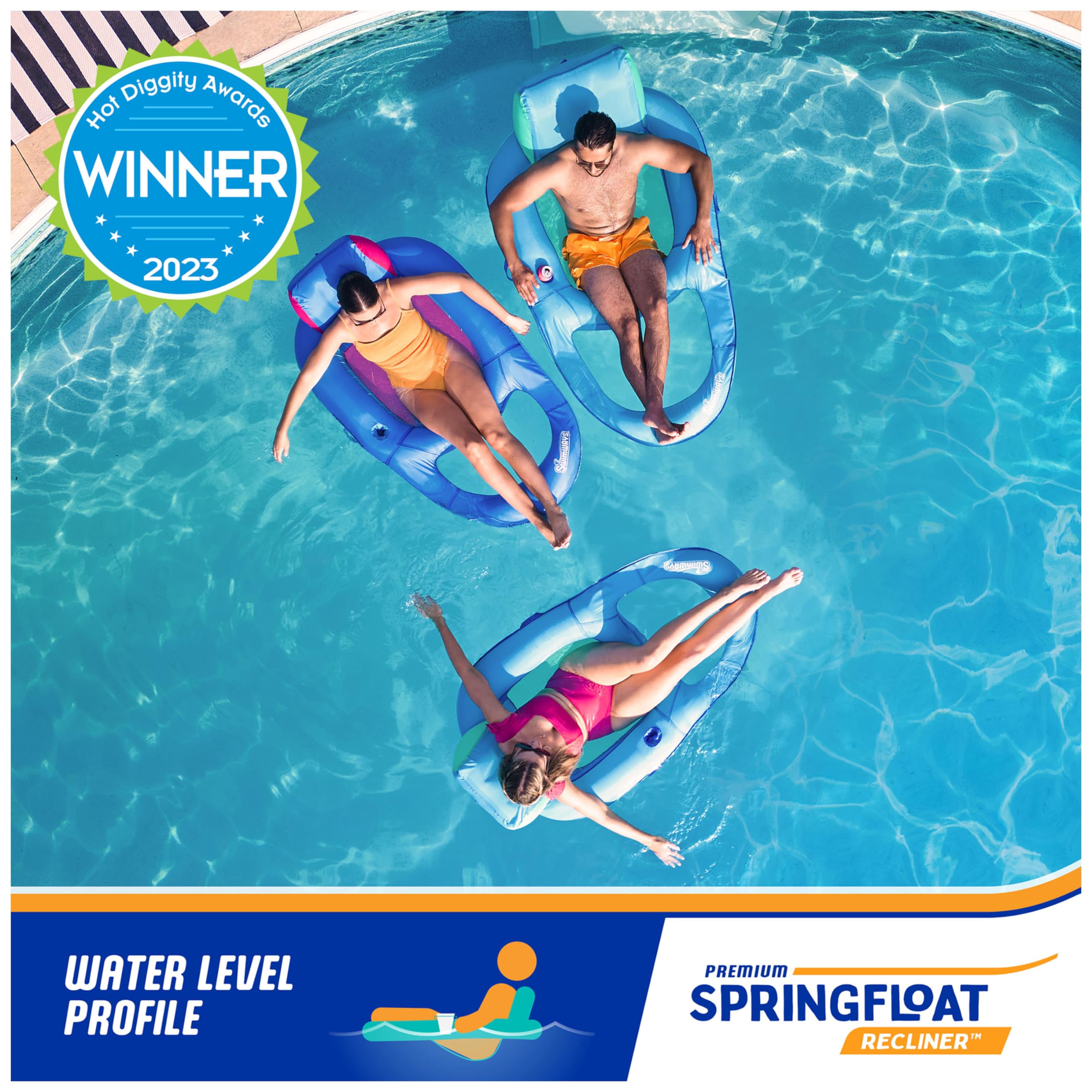 Foto 6 pulgar | Tumbona De Piscina Swimways Spring Float Premium, Reclinable Para Adultos - Venta Internacional.