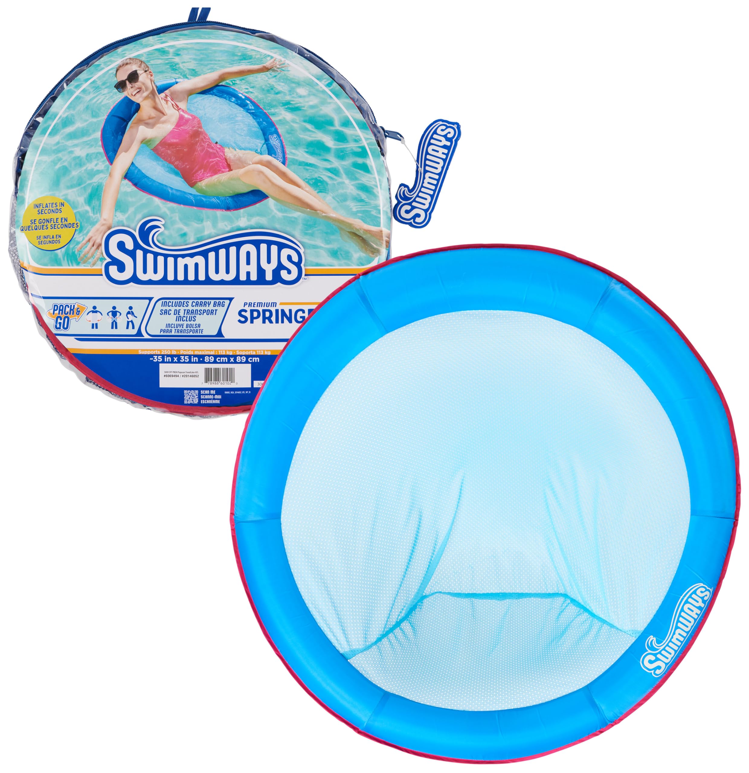 Tumbona De Piscina Swimways Spring Float Premium Papasan Para Adultos - Venta Internacional. $663