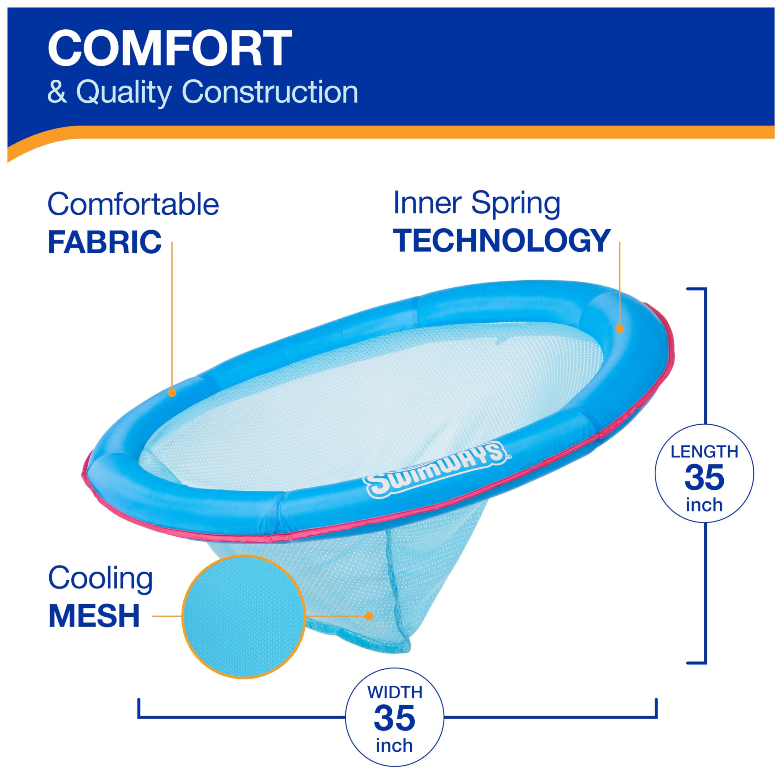 Foto 4 pulgar | Tumbona De Piscina Swimways Spring Float Premium Papasan Para Adultos - Venta Internacional.