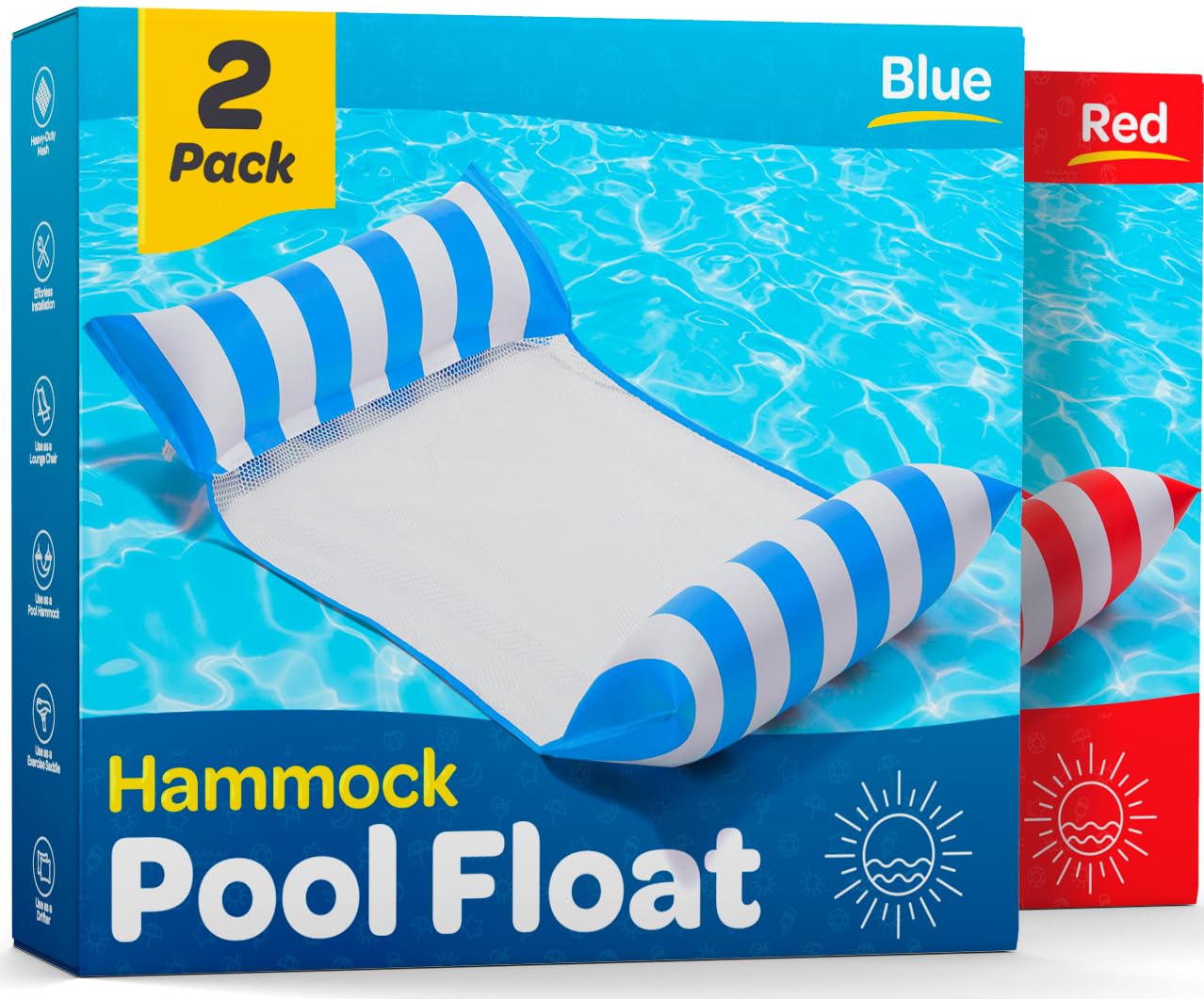 Foto 2 pulgar | Pack De 2 Hamacas Multiusos Sewanta De Pool Floats Para Adultos - Venta Internacional.
