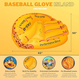Foto 2 | Guante De Béisbol Hinchable Pool Float Swimline Giant, Color Marrón - Venta Internacional.