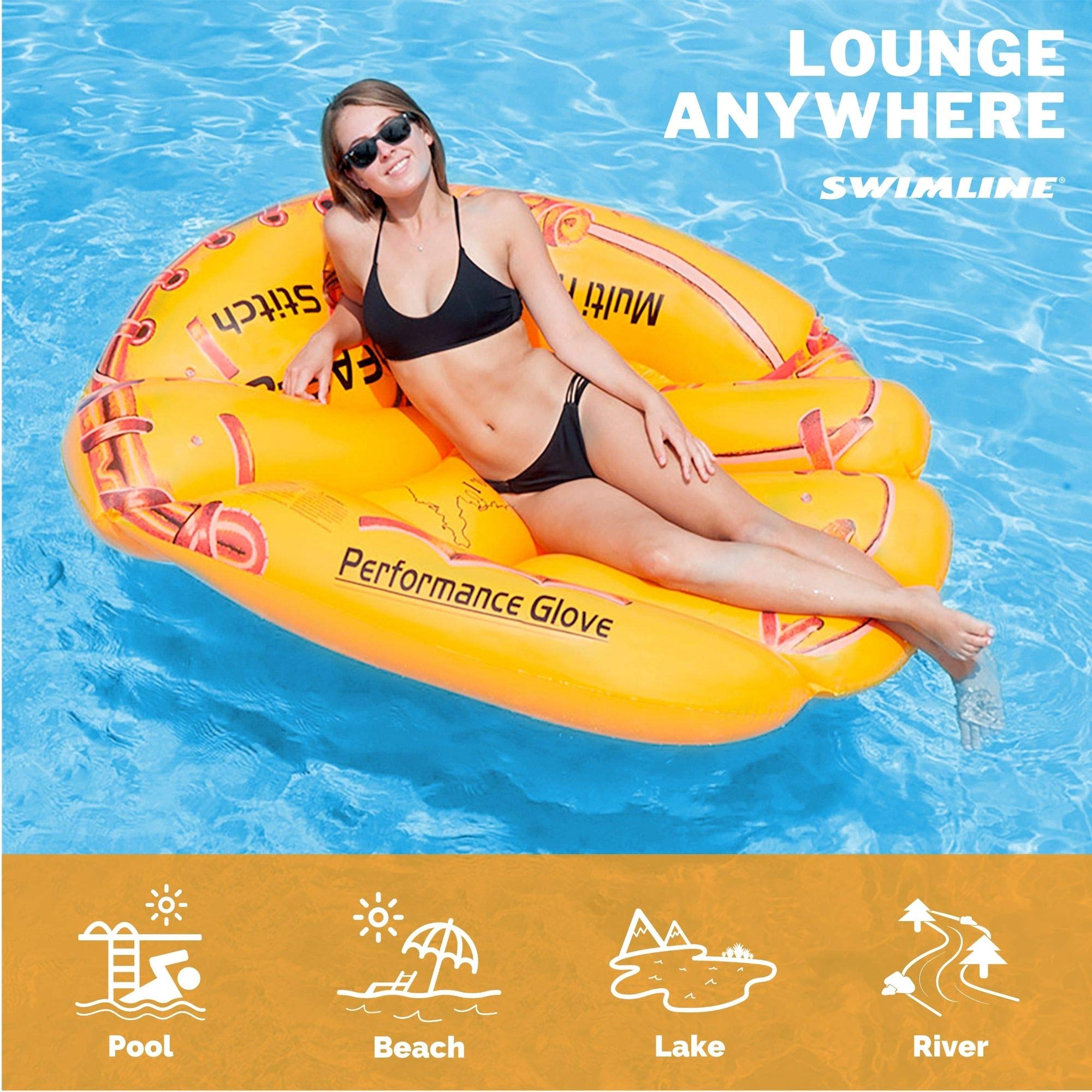 Foto 3 | Guante De Béisbol Hinchable Pool Float Swimline Giant, Color Marrón - Venta Internacional.