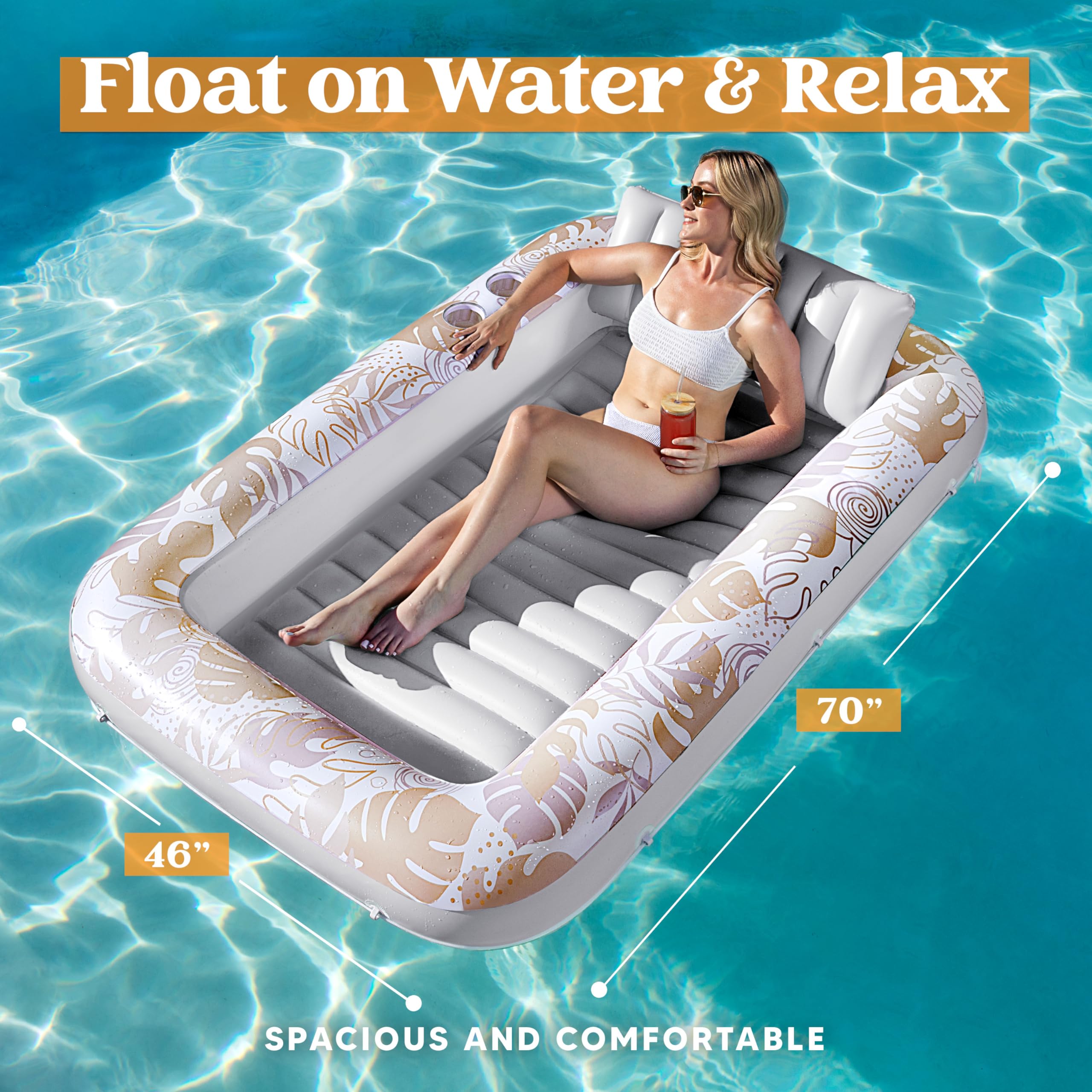 Foto 3 pulgar | Tumbona Inflable Para Bronceado Float Sloosh Para Adultos - Venta Internacional.