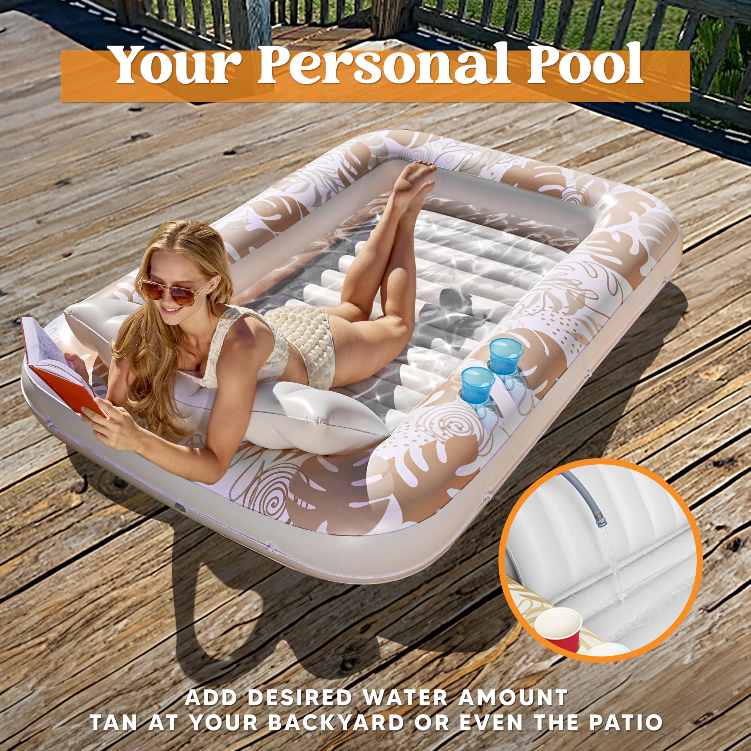 Foto 4 pulgar | Tumbona Inflable Para Bronceado Float Sloosh Para Adultos - Venta Internacional.
