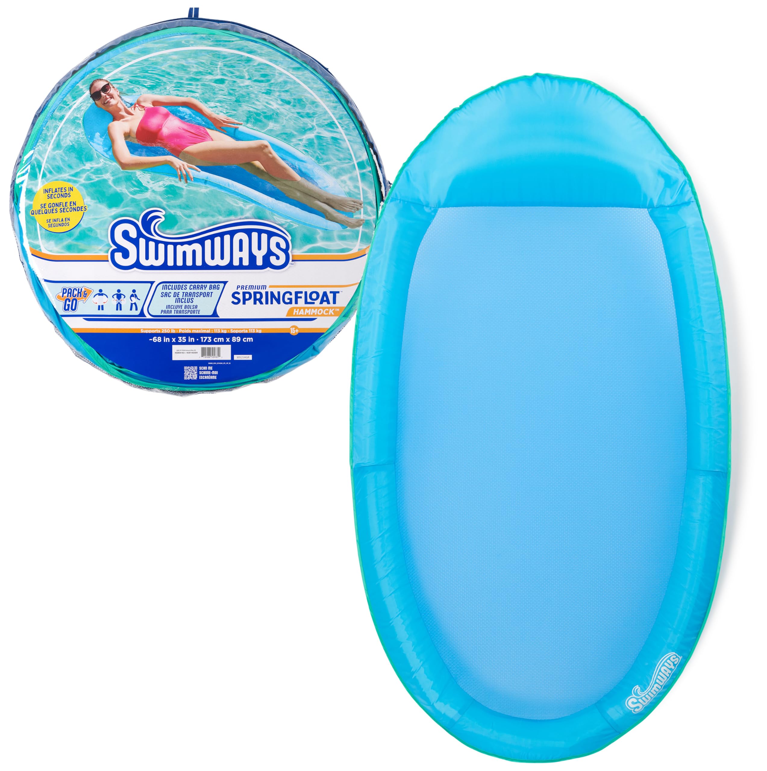 Foto 1 | Tumbona Para Piscina Swimways Spring Float Premium, Color Azul Cielo - Venta Internacional.