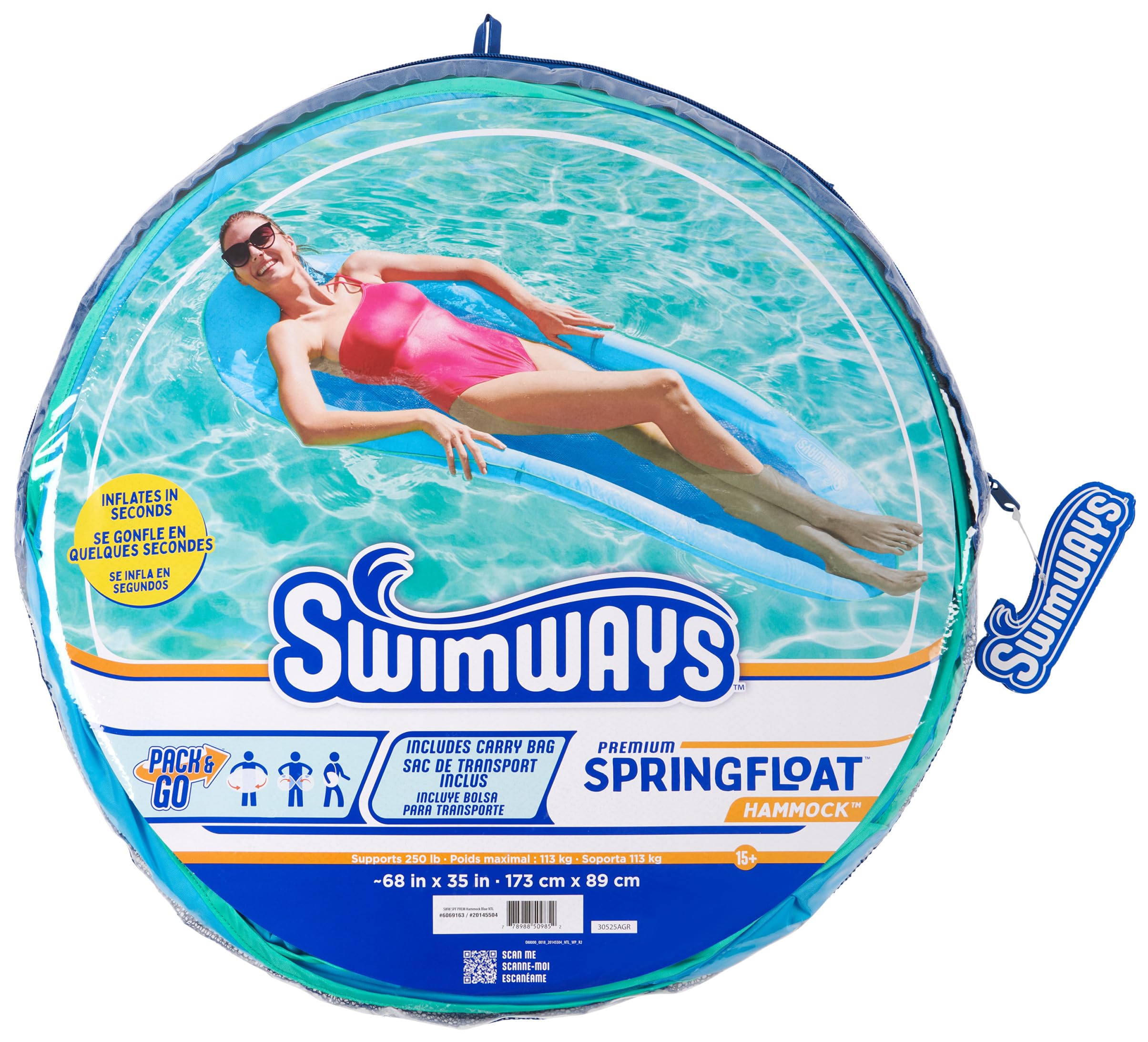Foto 8 pulgar | Tumbona Para Piscina Swimways Spring Float Premium, Color Azul Cielo - Venta Internacional.