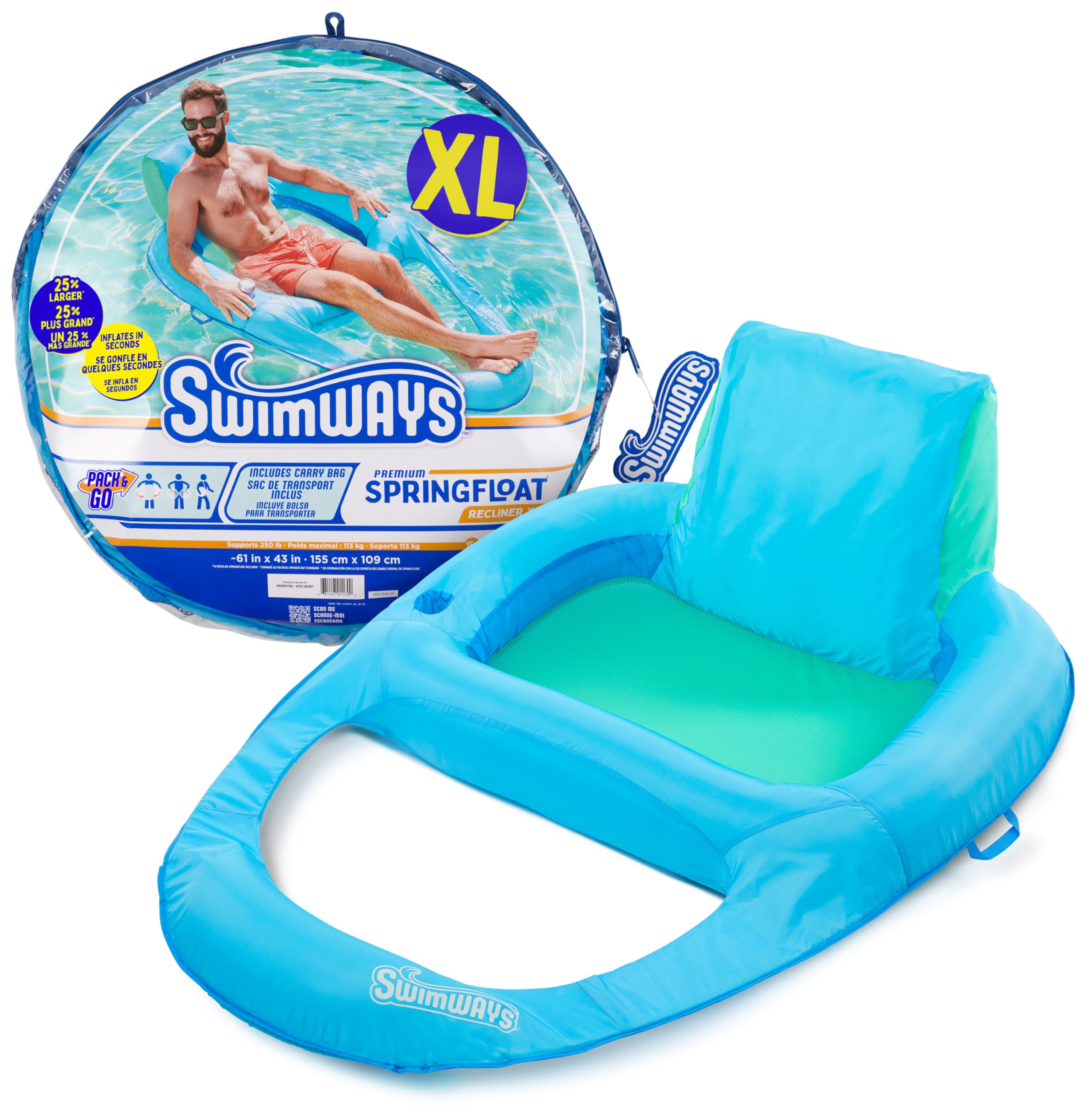 Sillón Reclinable Pool Float Swimways Spring Float Premium Xl - Venta Internacional.