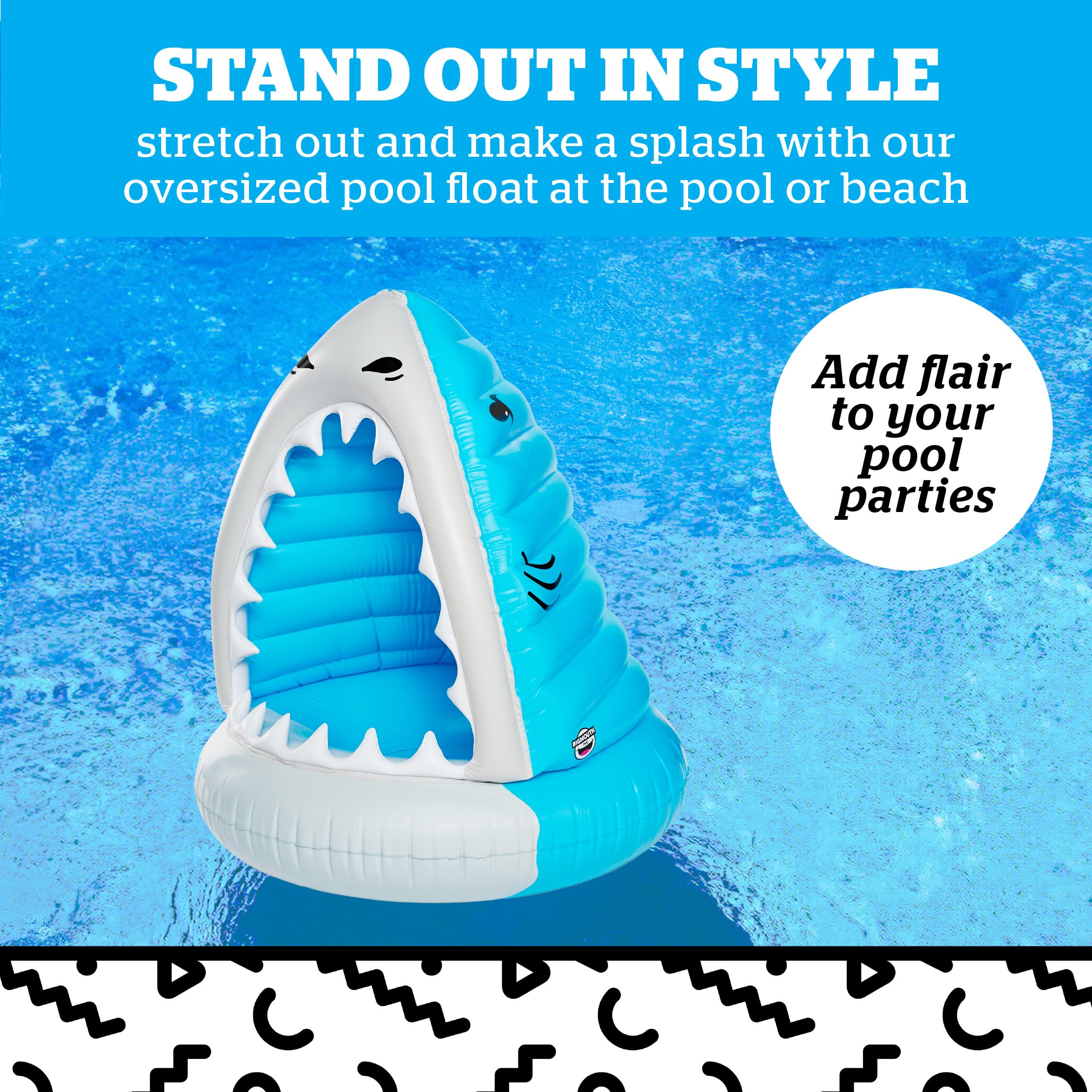 Foto 3 pulgar | Tiburón Gigante Devorador De Hombres De Pool Float Bigmouth Inc., Con Toldo - Venta Internacional.