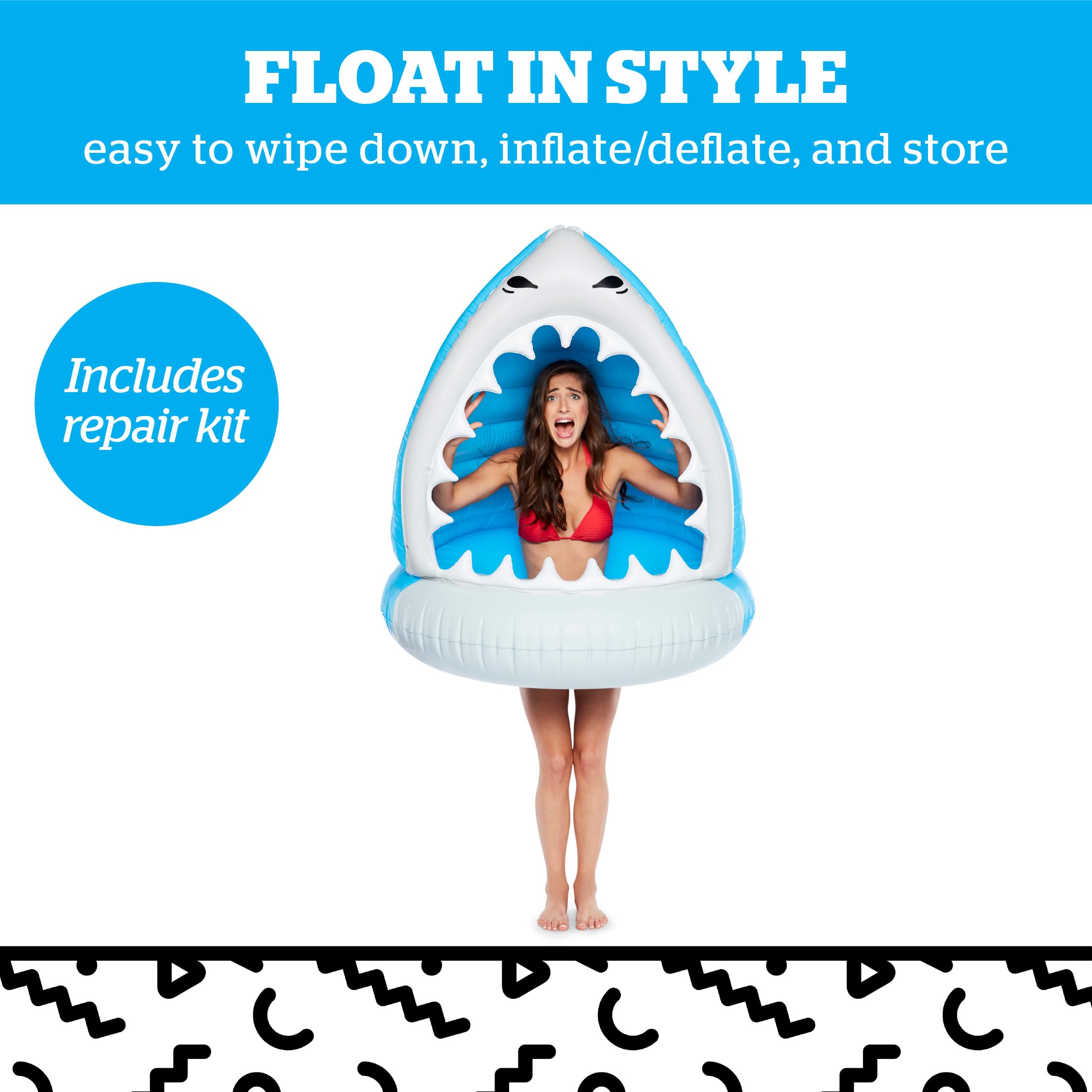 Foto 5 pulgar | Tiburón Gigante Devorador De Hombres De Pool Float Bigmouth Inc., Con Toldo - Venta Internacional.