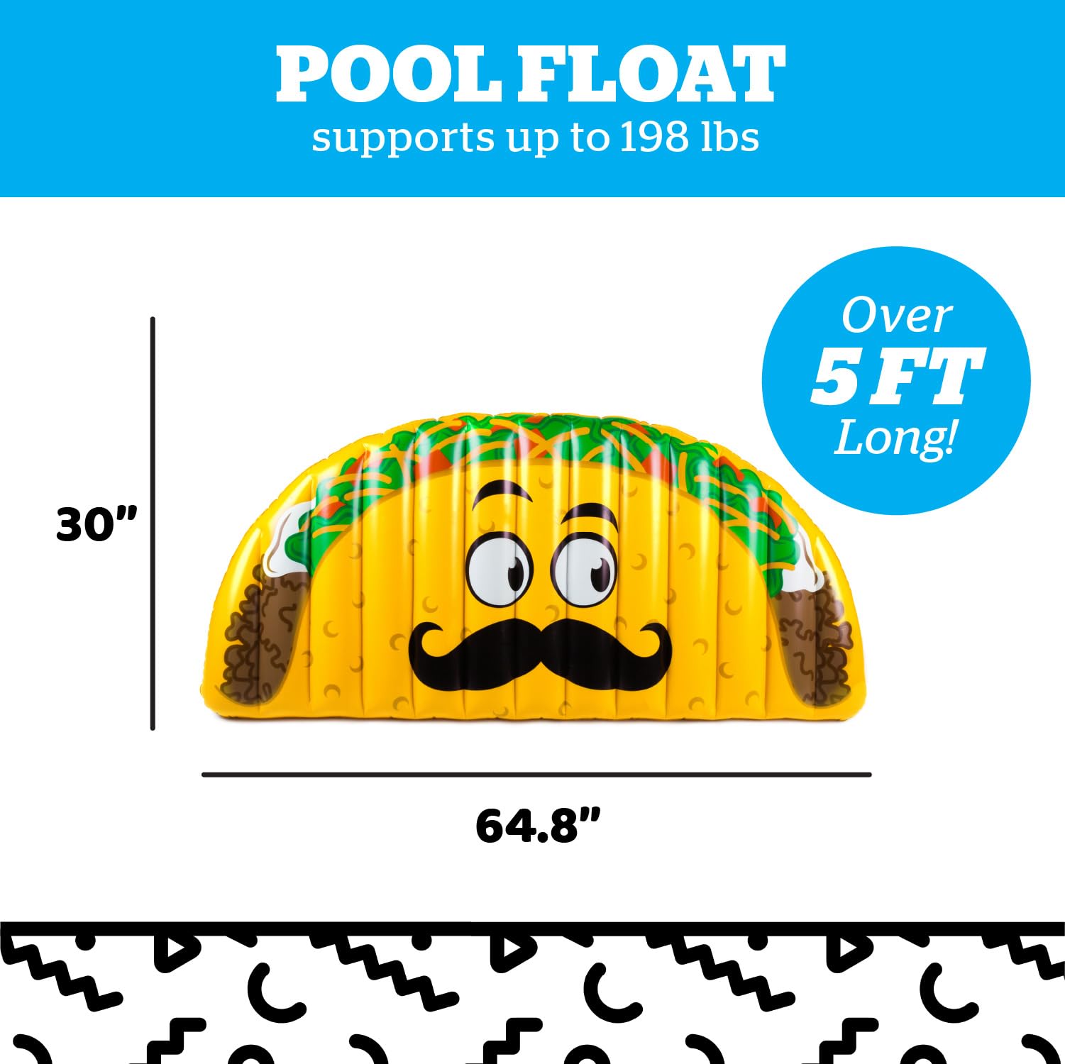 Foto 4 pulgar | Vinilo Duradero Big Mouth Inc. Giant Taco De 1,5 M De Largo De Pool Float - Venta Internacional.