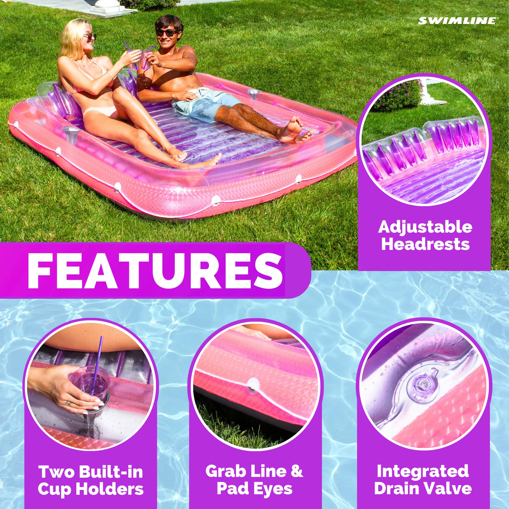 Foto 4 pulgar | Tina Solar Inflable Para Salón Flotante, Línea De Baño, Doble Xl - Venta Internacional.