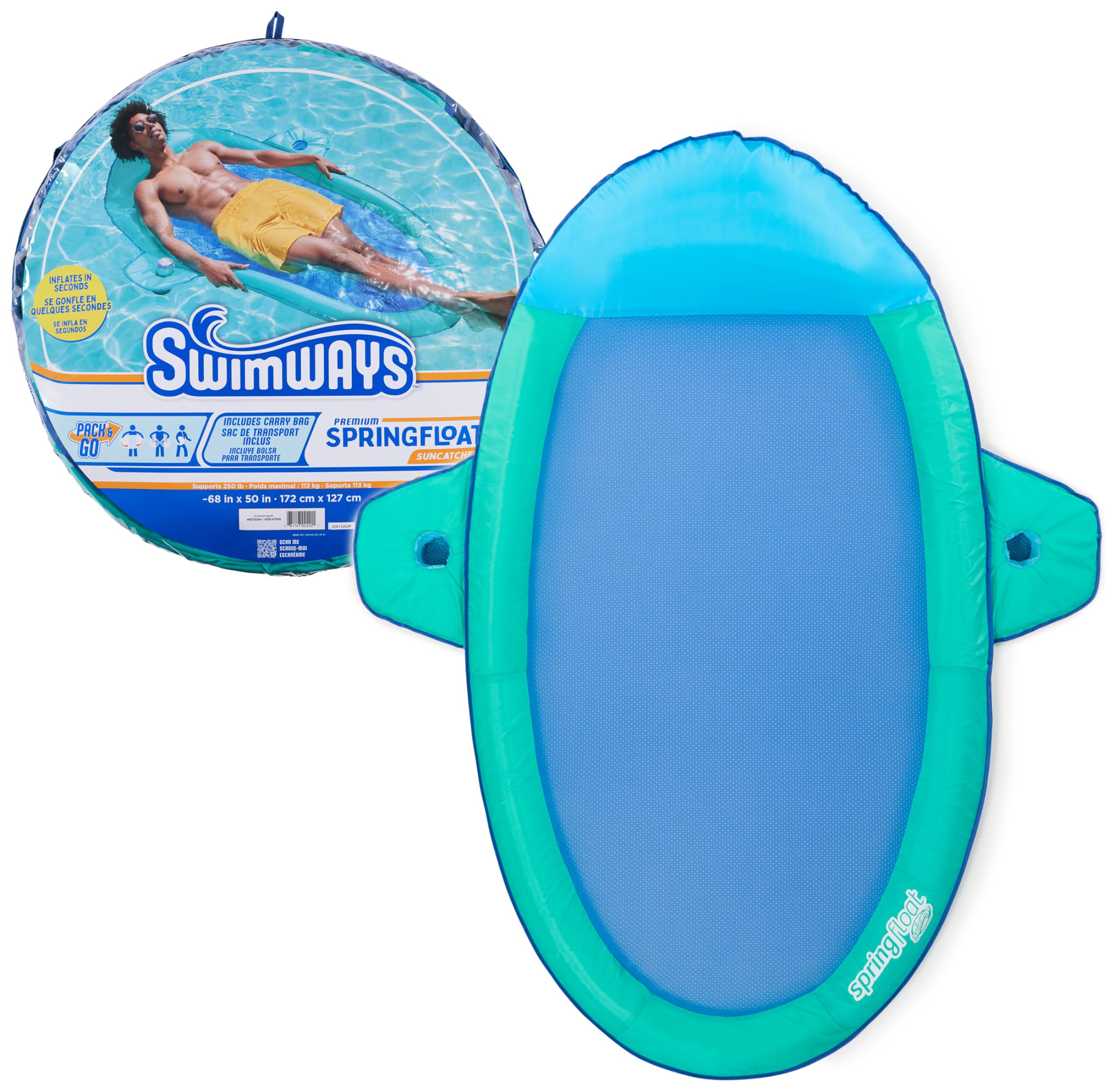 Foto 2 pulgar | Tumbona De Piscina Swimways Spring Float Premium Suncatcher Para Adultos - Venta Internacional.