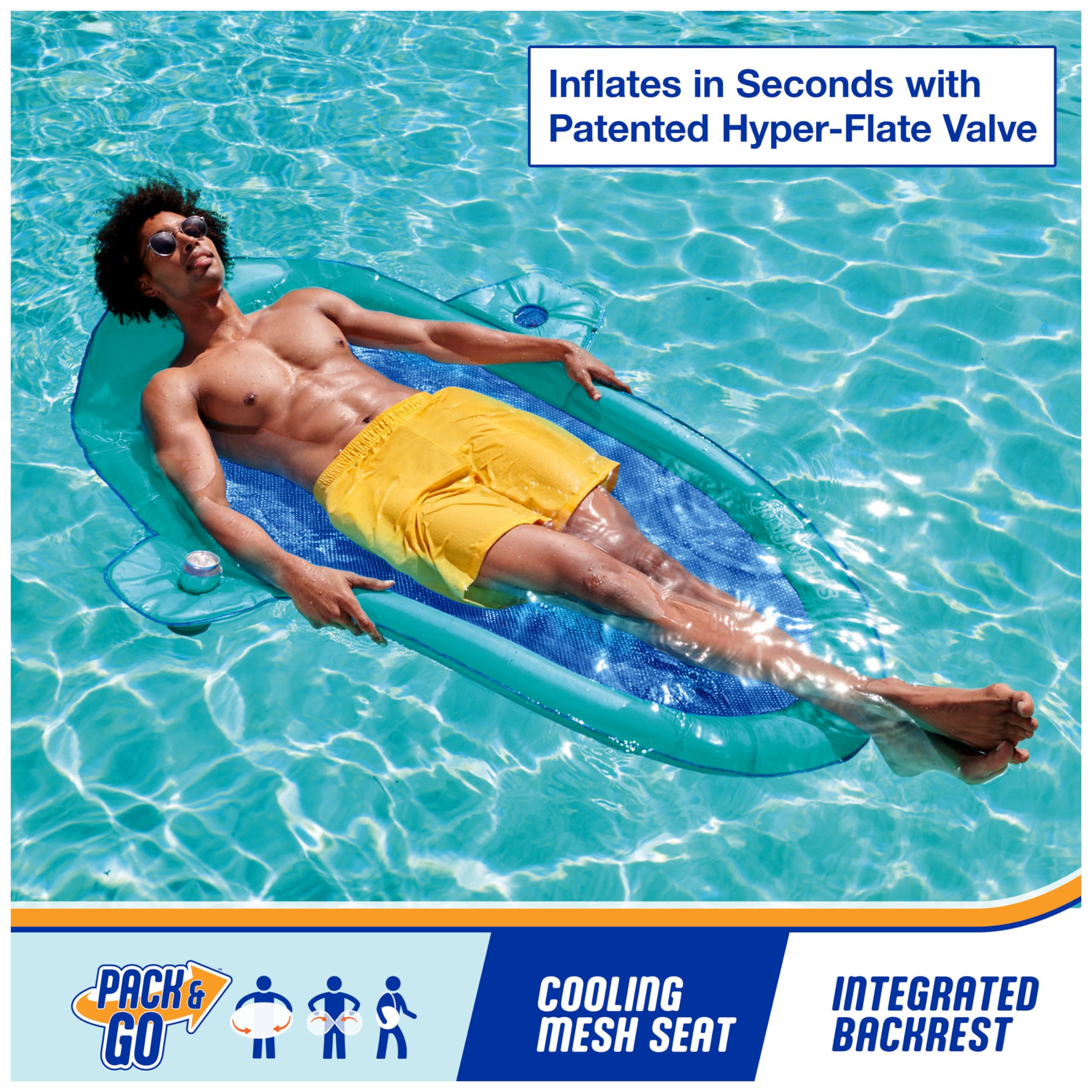 Foto 3 pulgar | Tumbona De Piscina Swimways Spring Float Premium Suncatcher Para Adultos - Venta Internacional.