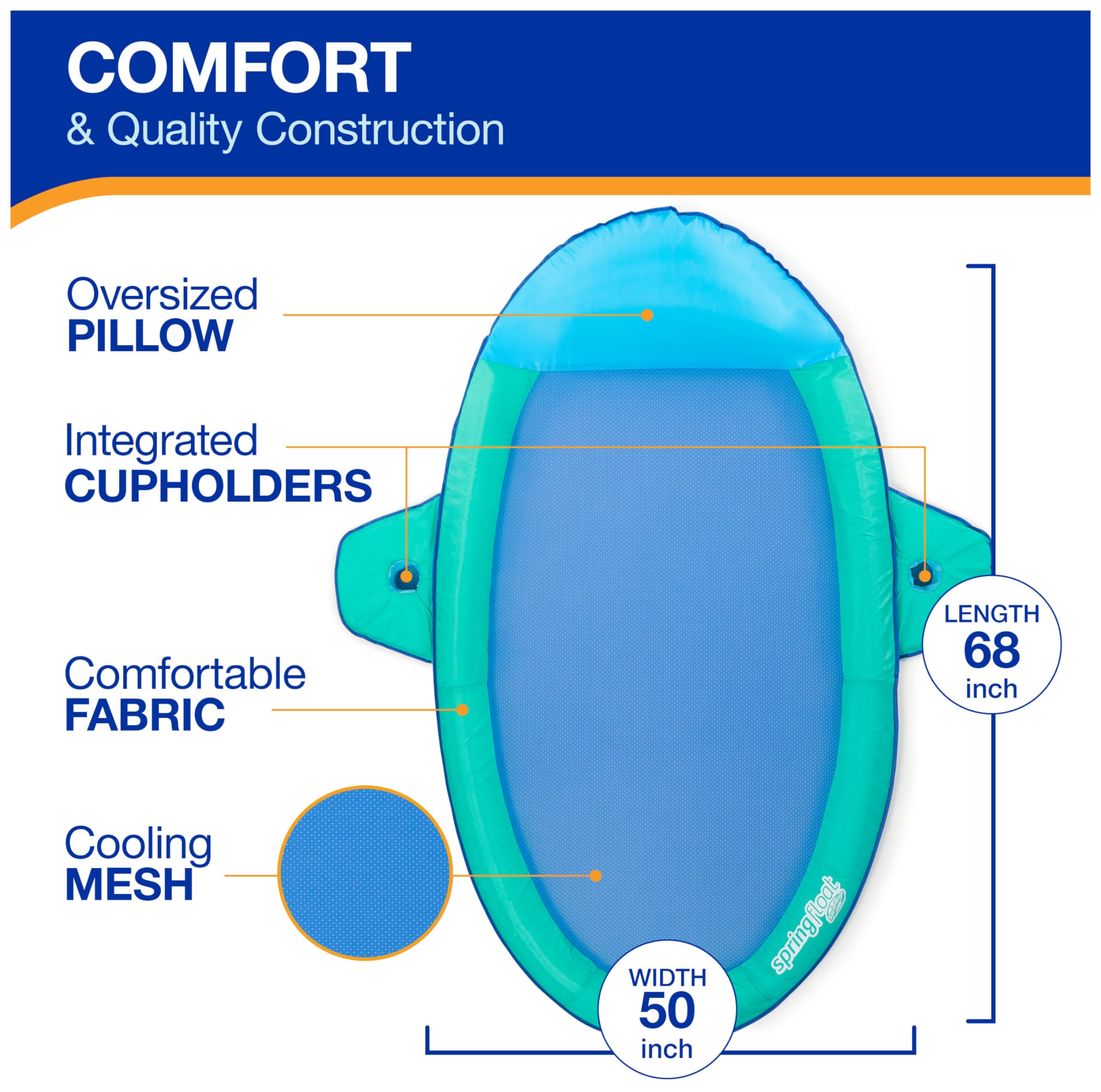 Foto 4 pulgar | Tumbona De Piscina Swimways Spring Float Premium Suncatcher Para Adultos - Venta Internacional.