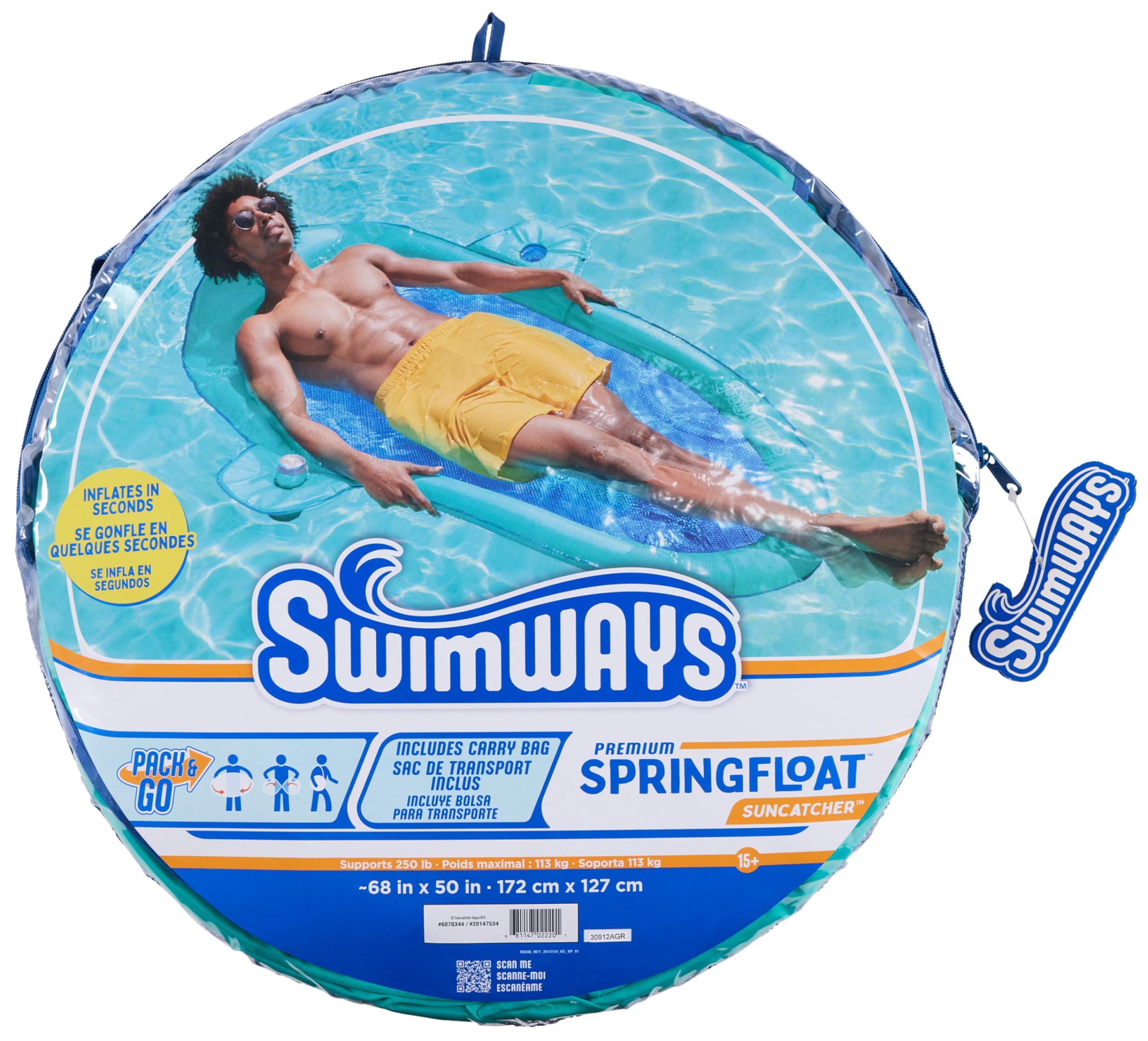 Foto 7 | Tumbona De Piscina Swimways Spring Float Premium Suncatcher Para Adultos - Venta Internacional.