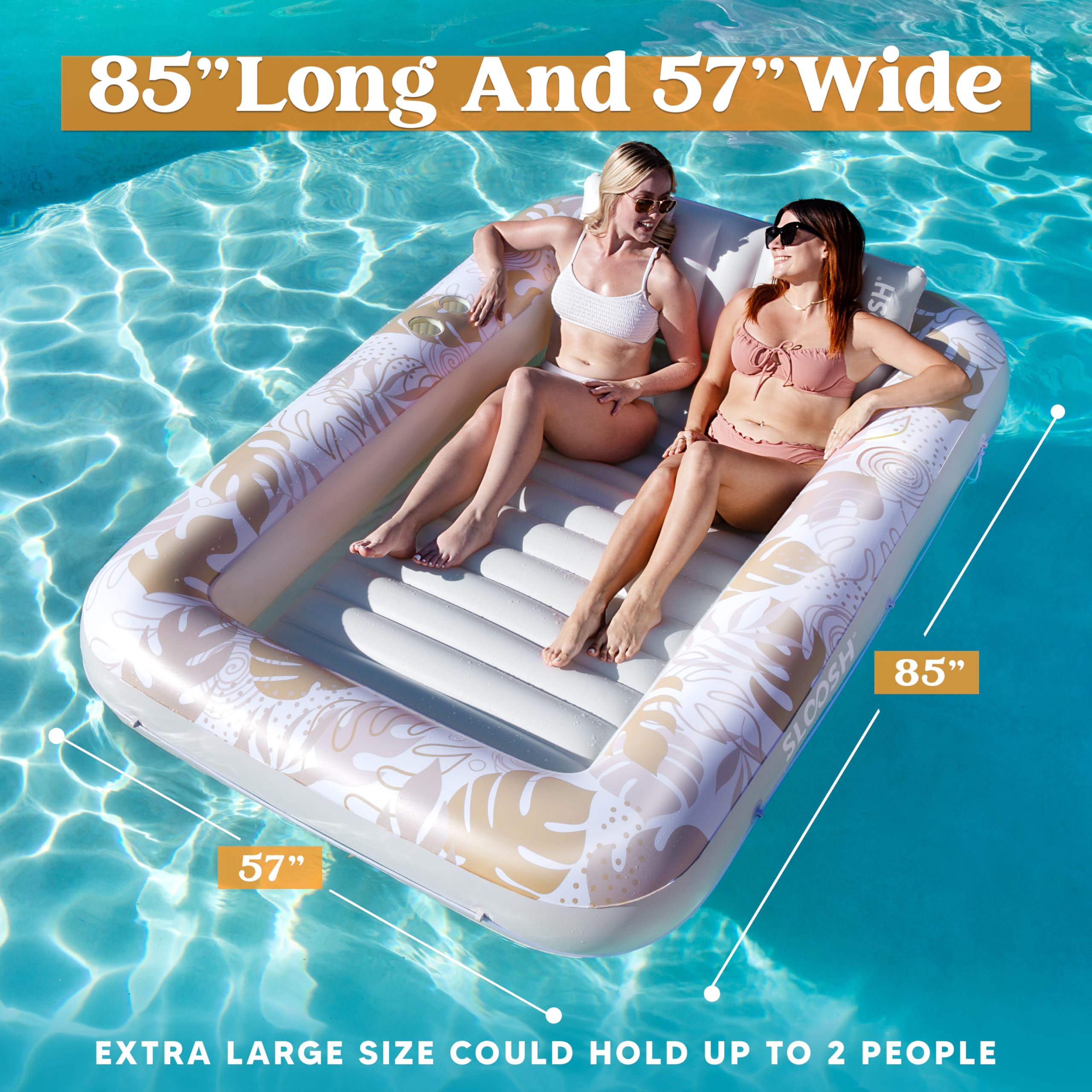 Foto 3 pulgar | Tumbona Hinchable Para Bronceado Float Sloosh Xl, Color Blanco Avena - Venta Internacional.