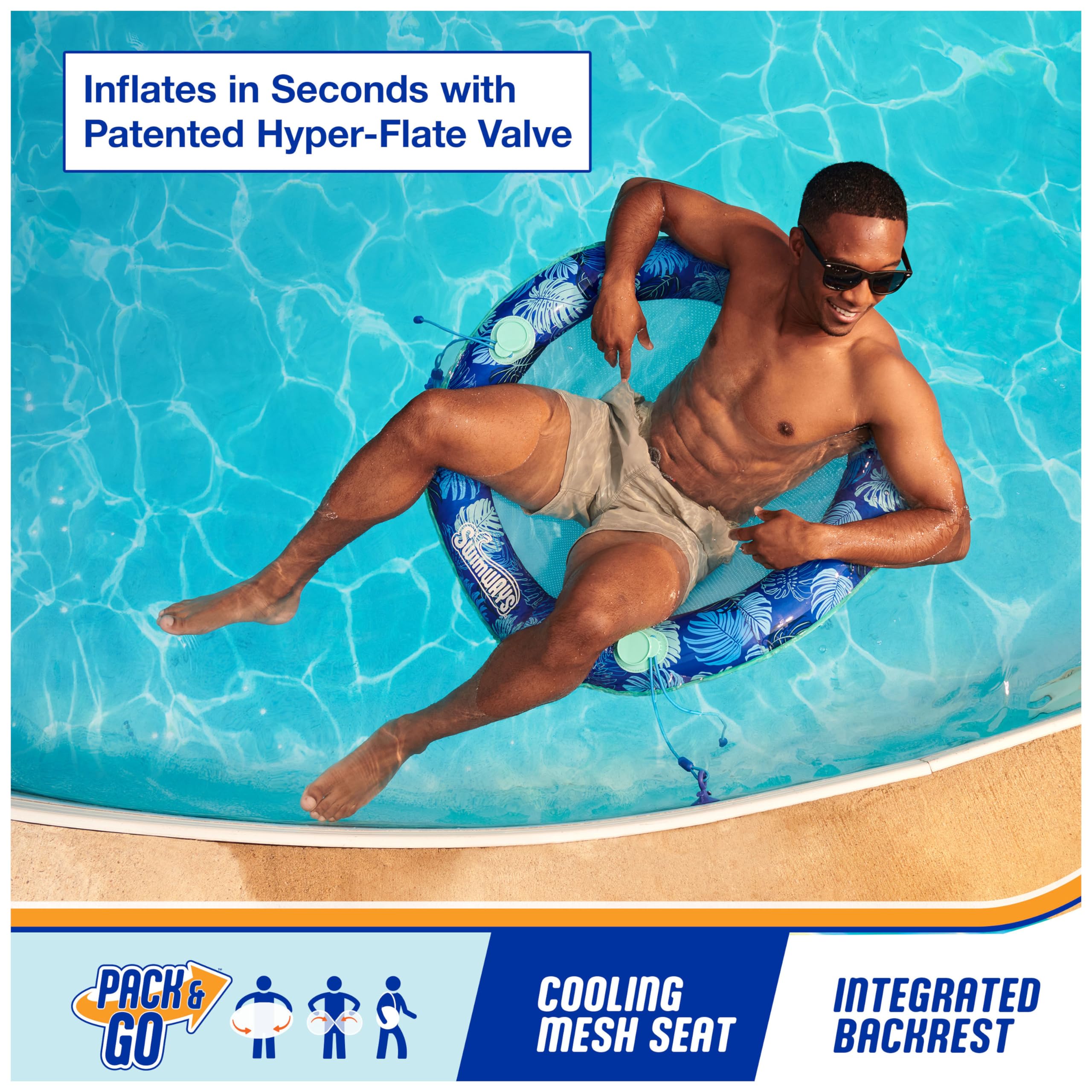 Foto 3 pulgar | Tumbona De Piscina Swimways Elite Spring Float Papasan Para Adultos - Venta Internacional.