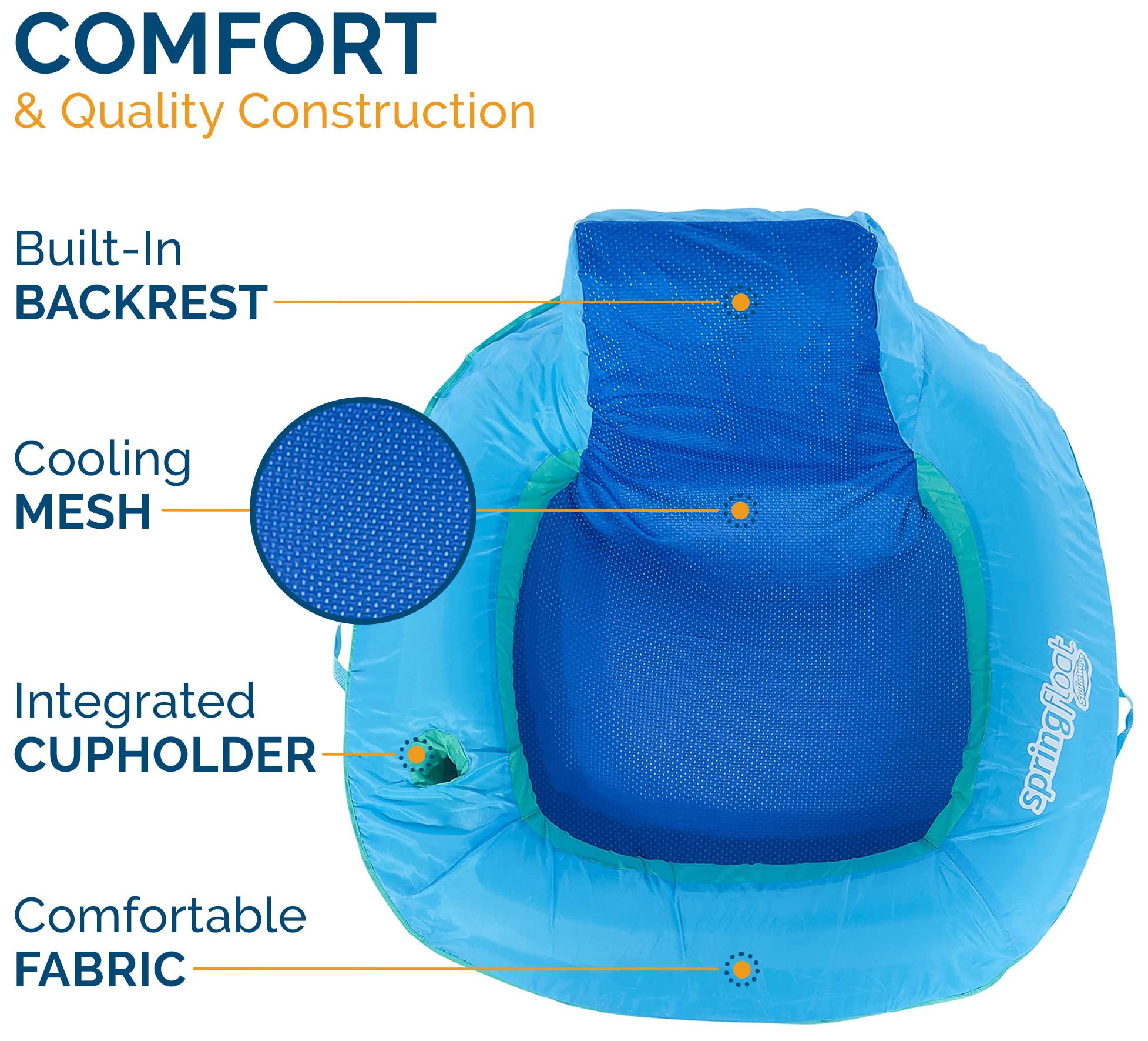 Foto 5 | Silla De Piscina Swimways Spring Float Sunseat Azul Para Adultos - Venta Internacional.