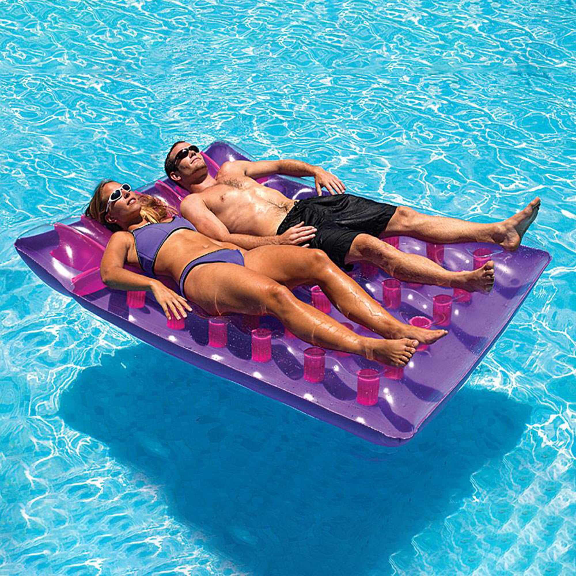 Foto 8 pulgar | Colchón Doble Swimline Para 2 Personas Con Portavasos, Color Morado - Venta Internacional.