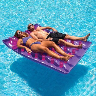 Foto 7 | Colchón Doble Swimline Para 2 Personas Con Portavasos, Color Morado - Venta Internacional.