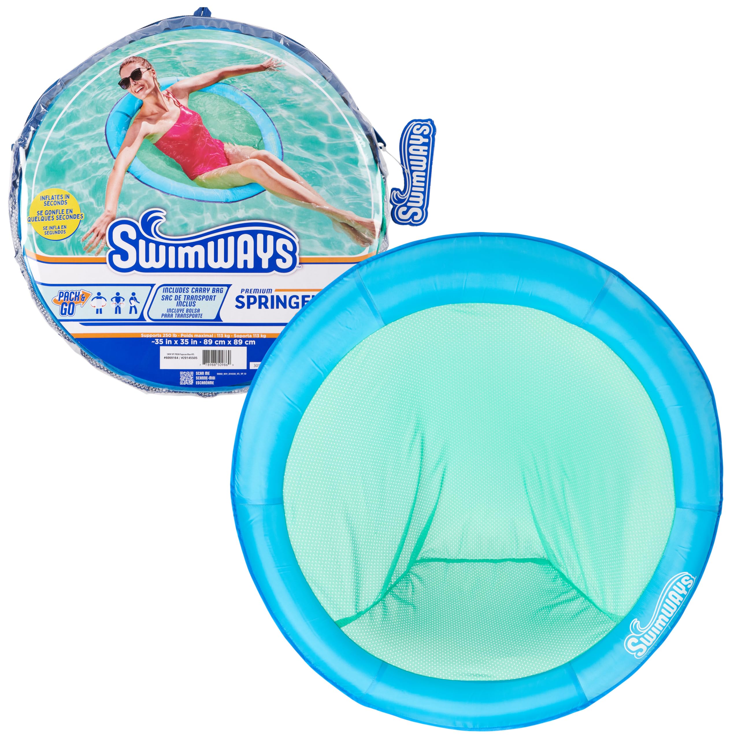 Tumbona De Piscina Swimways Spring Float Premium Papasan Para Adultos - Venta Internacional.