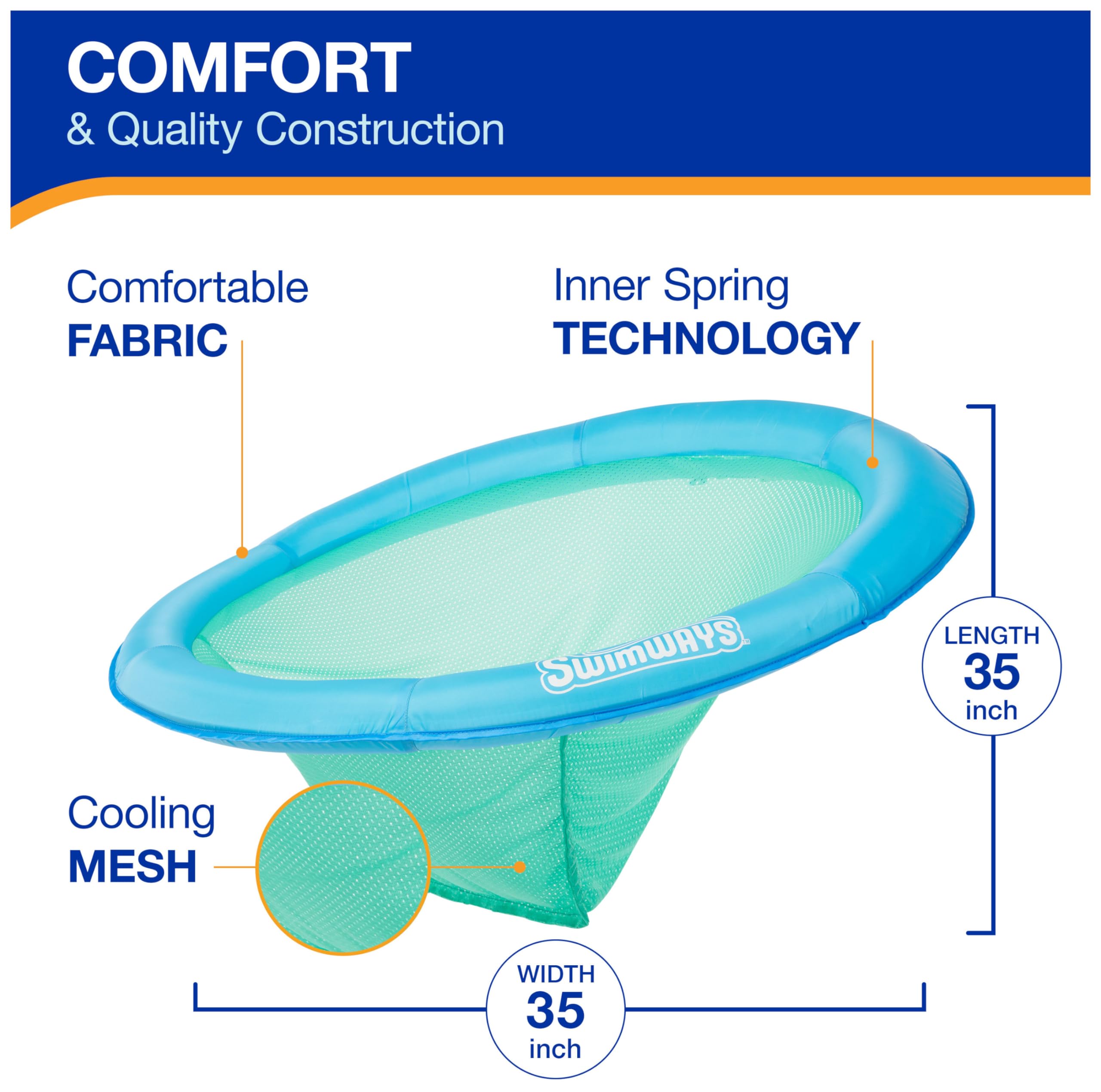 Foto 4 pulgar | Tumbona De Piscina Swimways Spring Float Premium Papasan Para Adultos - Venta Internacional.