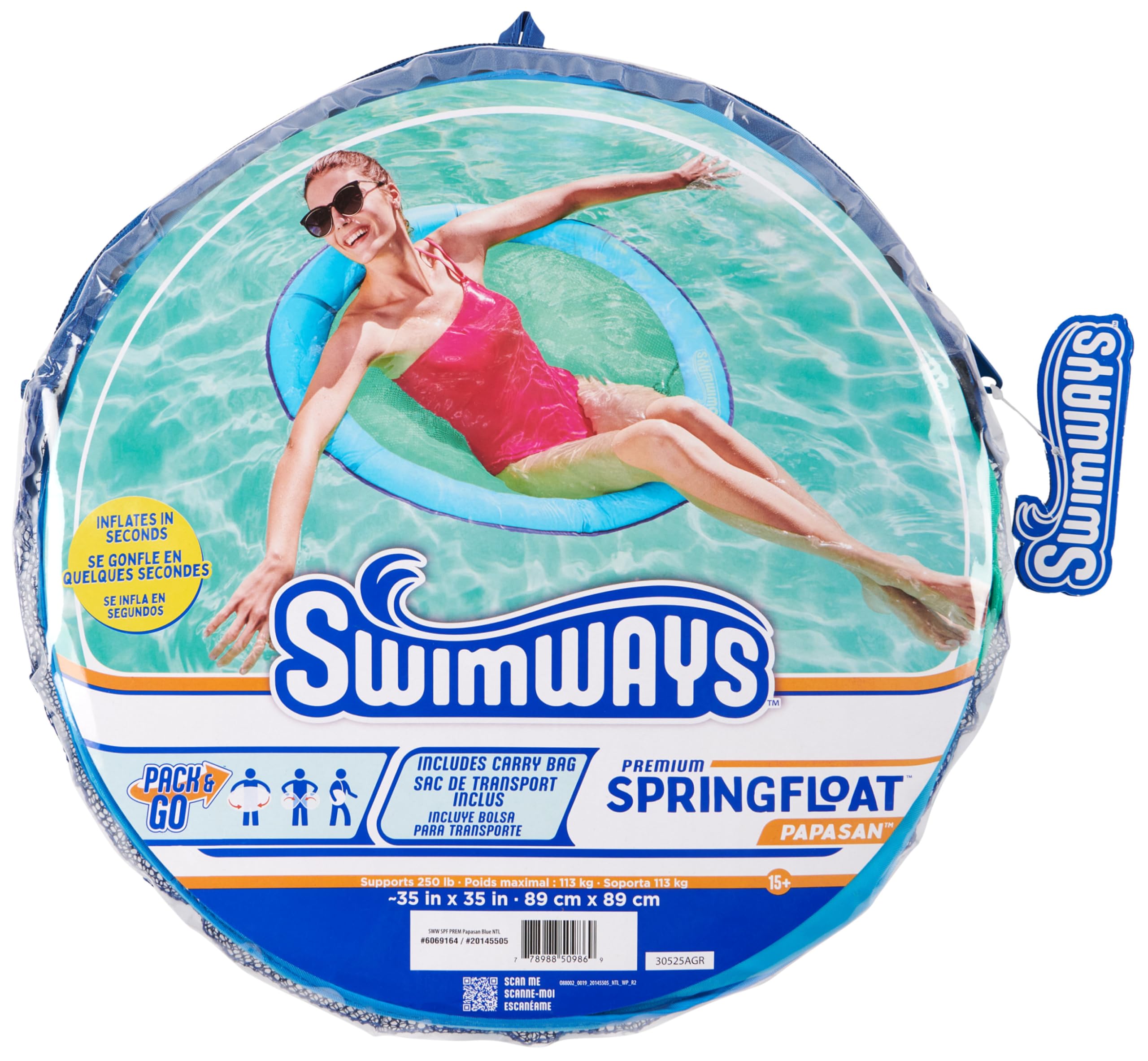 Foto 8 pulgar | Tumbona De Piscina Swimways Spring Float Premium Papasan Para Adultos - Venta Internacional.