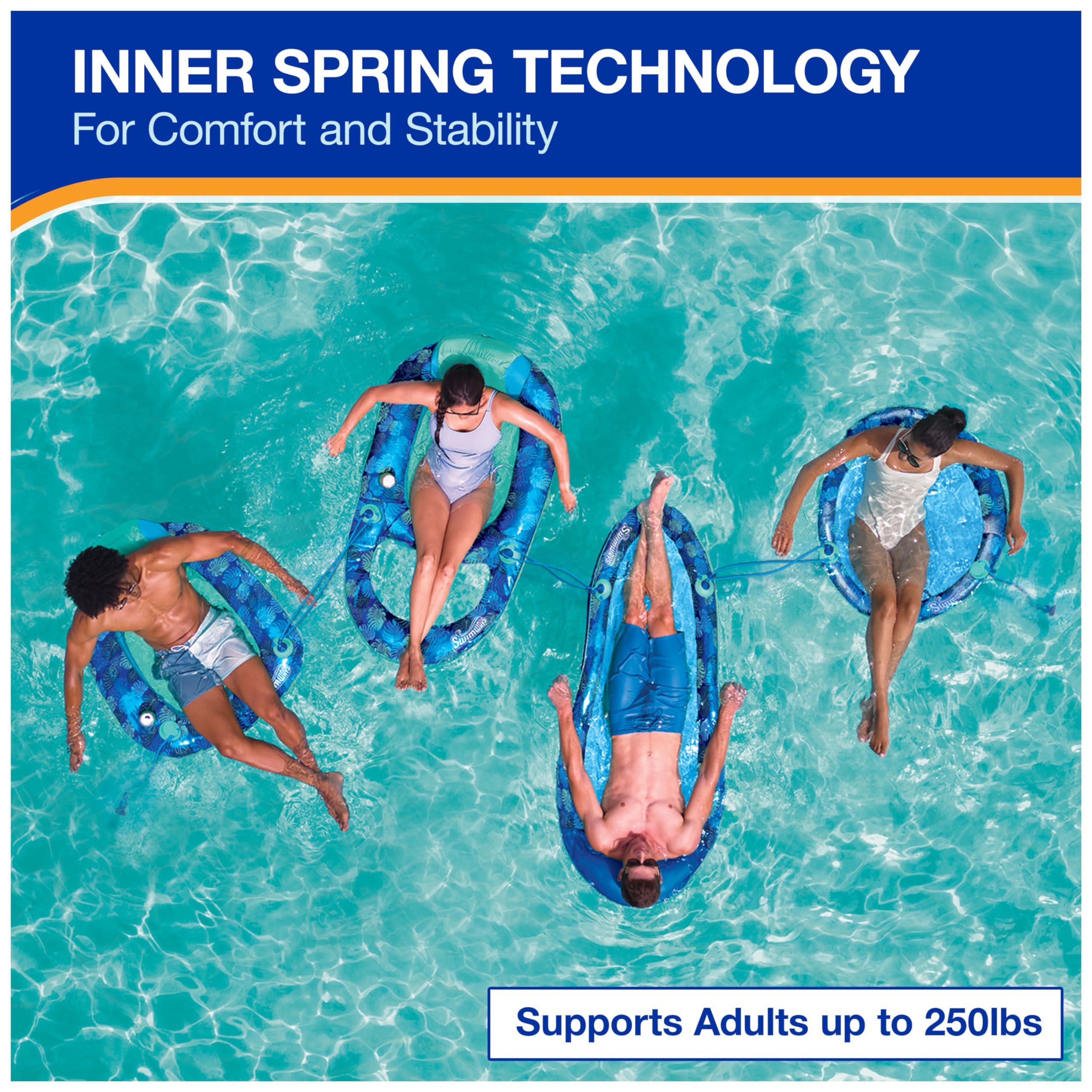 Foto 5 | Tumbona De Piscina Swimways Elite Spring Float, Reclinable, Para Adultos - Venta Internacional.
