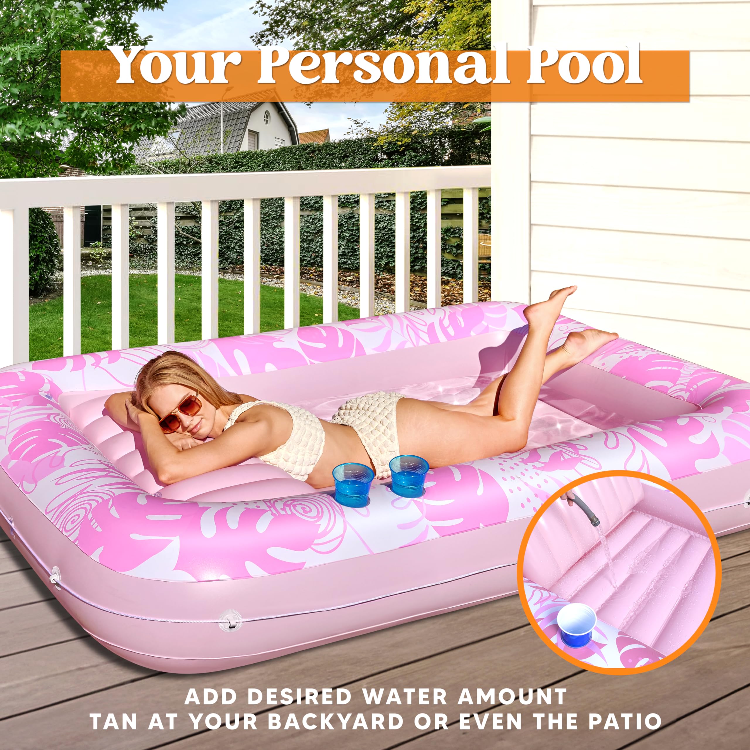Foto 4 pulgar | Tumbona Hinchable Para Bronceado Float Sloosh Xl, Color Rosa Ruborizado - Venta Internacional.