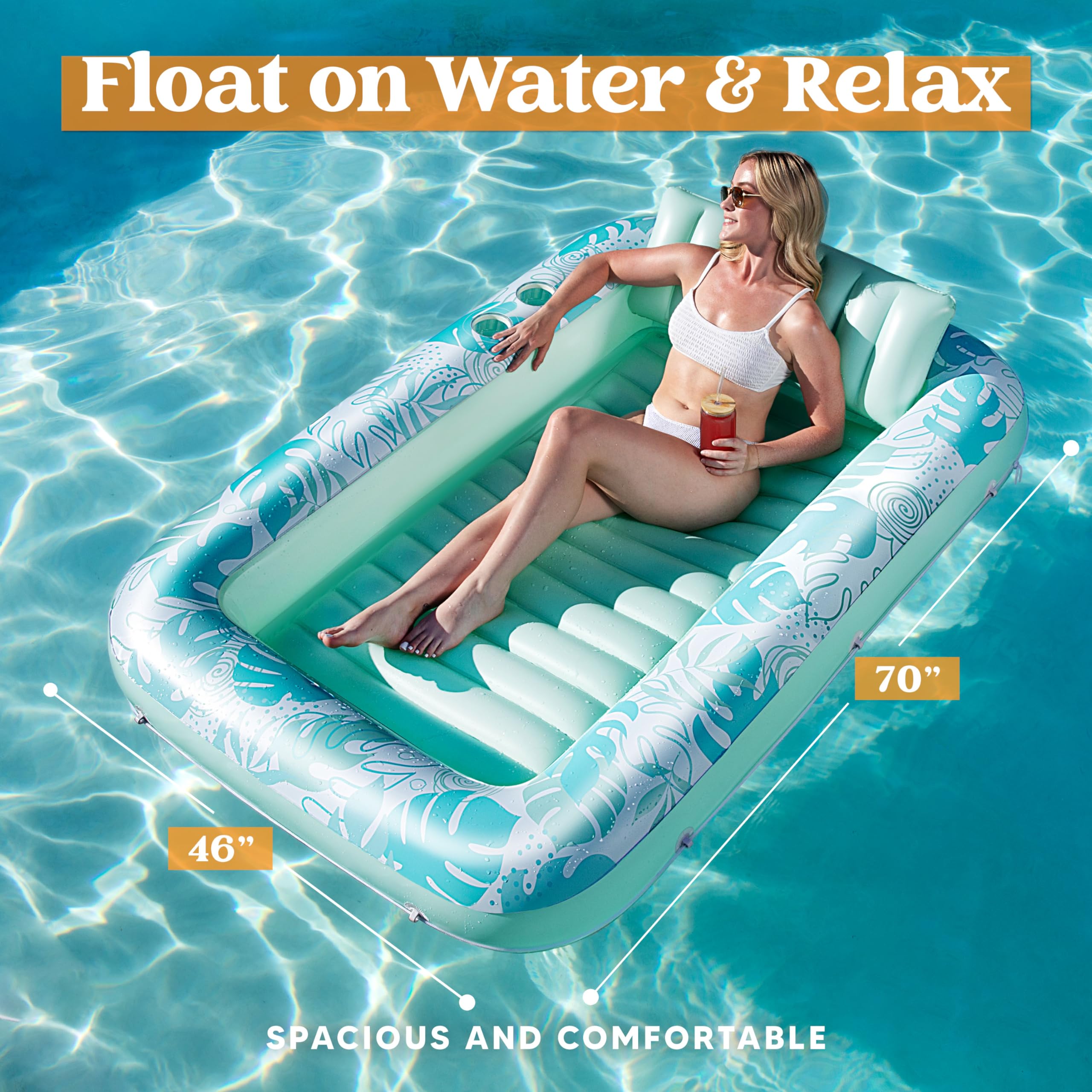Foto 3 pulgar | Tumbona Inflable Para Bronceado Float Sloosh Para Adultos - Venta Internacional.