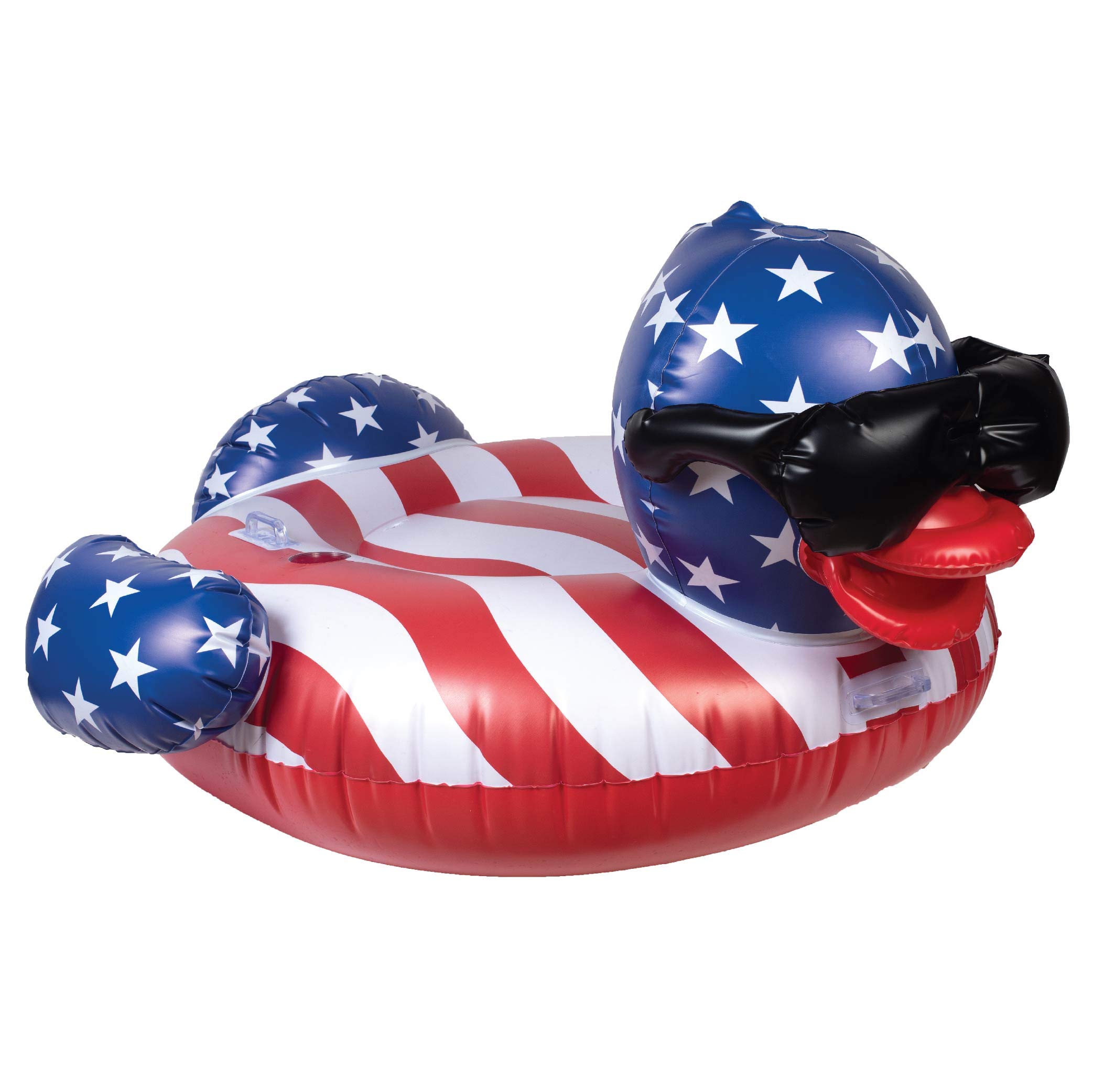 Pool Float Game Derby Duck Stars & Stripes, Tamaño Grande, 113 Kg - Venta Internacional.
