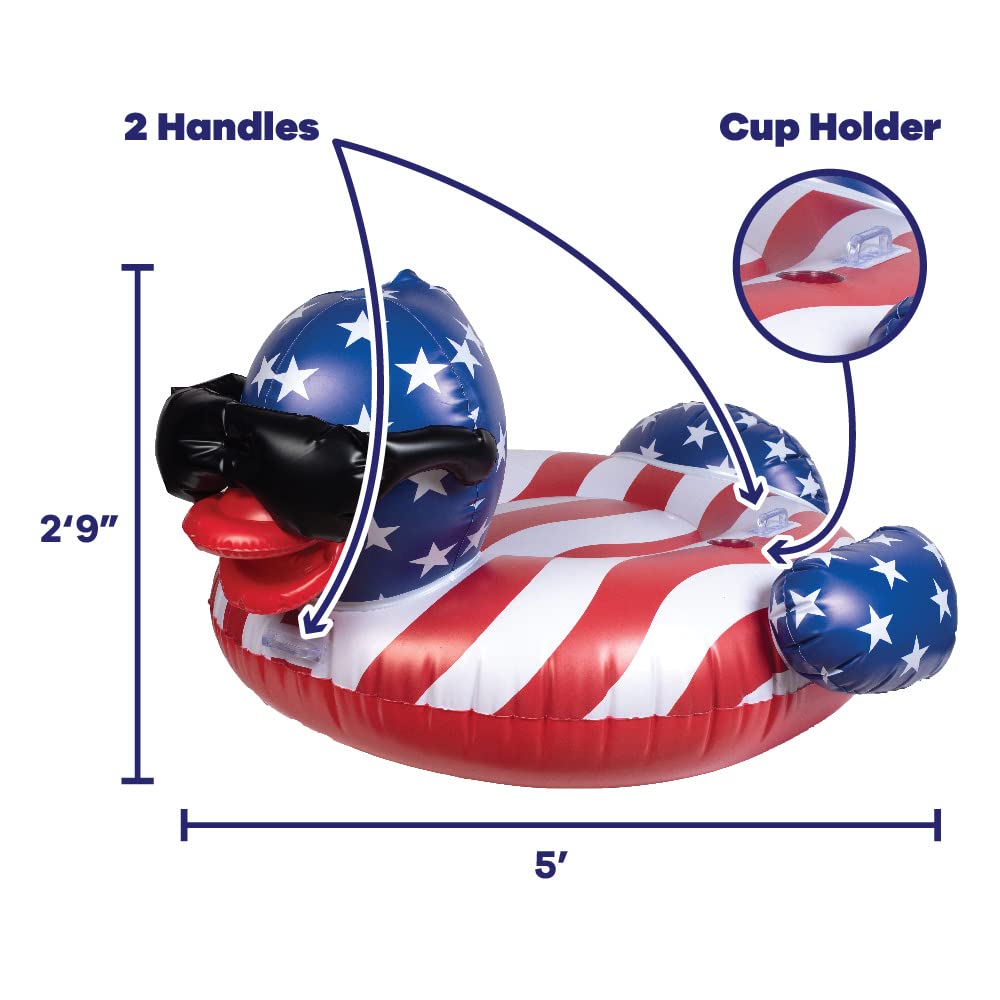 Foto 3 pulgar | Pool Float Game Derby Duck Stars & Stripes, Tamaño Grande, 113 Kg - Venta Internacional.