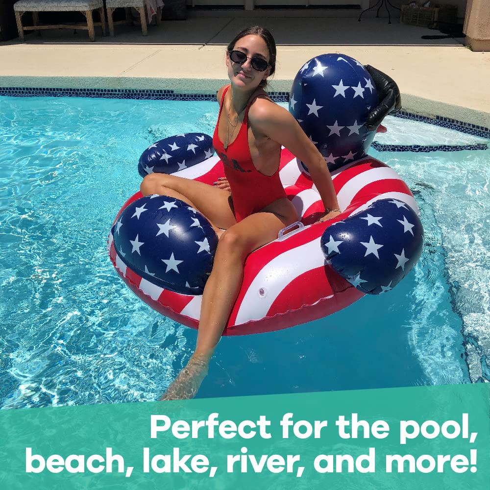 Foto 4 pulgar | Pool Float Game Derby Duck Stars & Stripes, Tamaño Grande, 113 Kg - Venta Internacional.