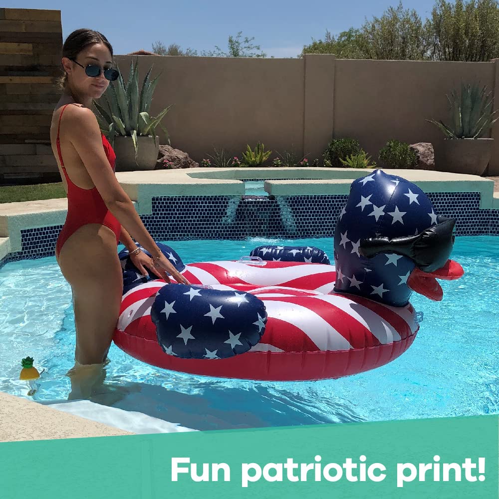 Foto 5 | Pool Float Game Derby Duck Stars & Stripes, Tamaño Grande, 113 Kg - Venta Internacional.