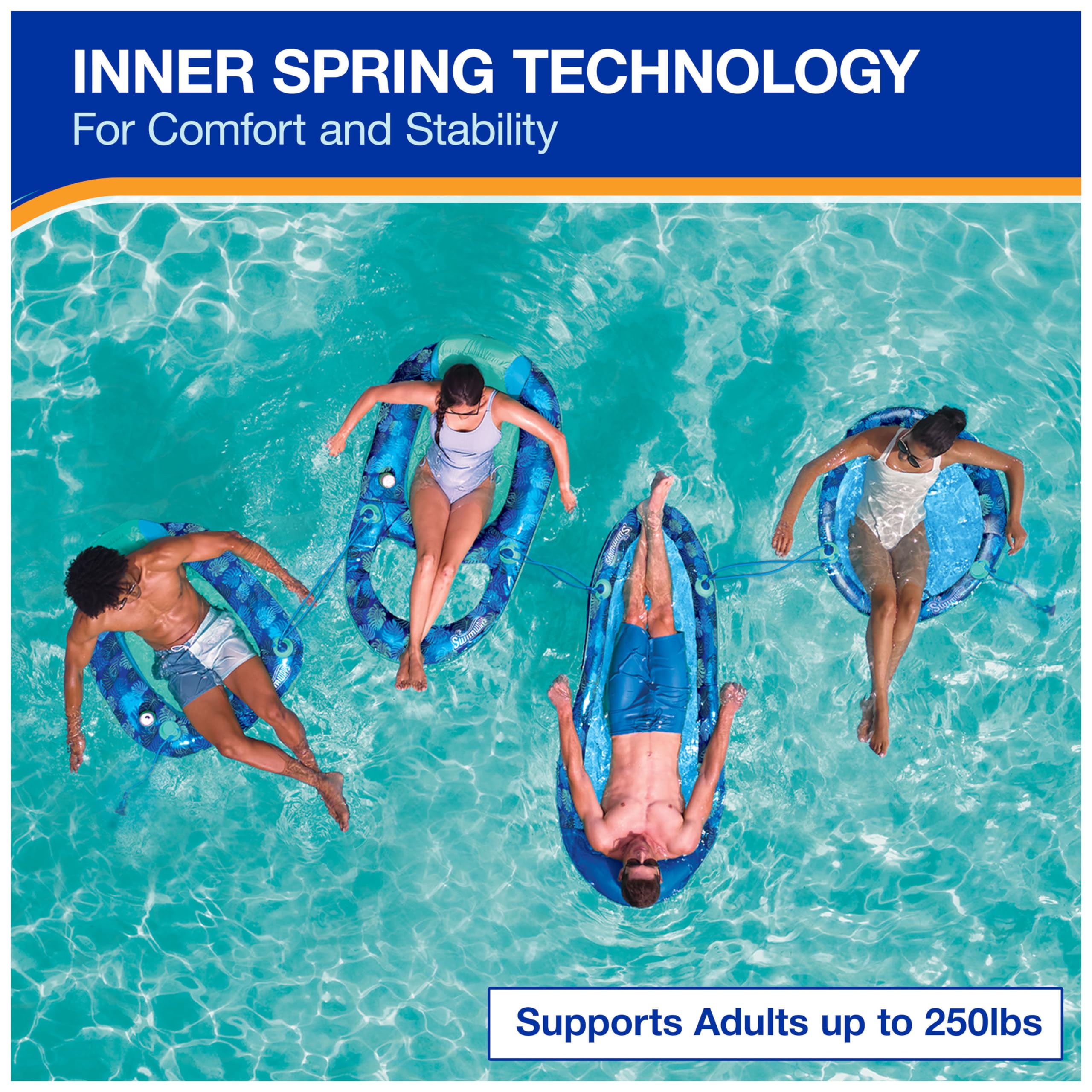 Foto 6 pulgar | Tumbona De Piscina Swimways Elite Spring Float Para Adultos - Venta Internacional.