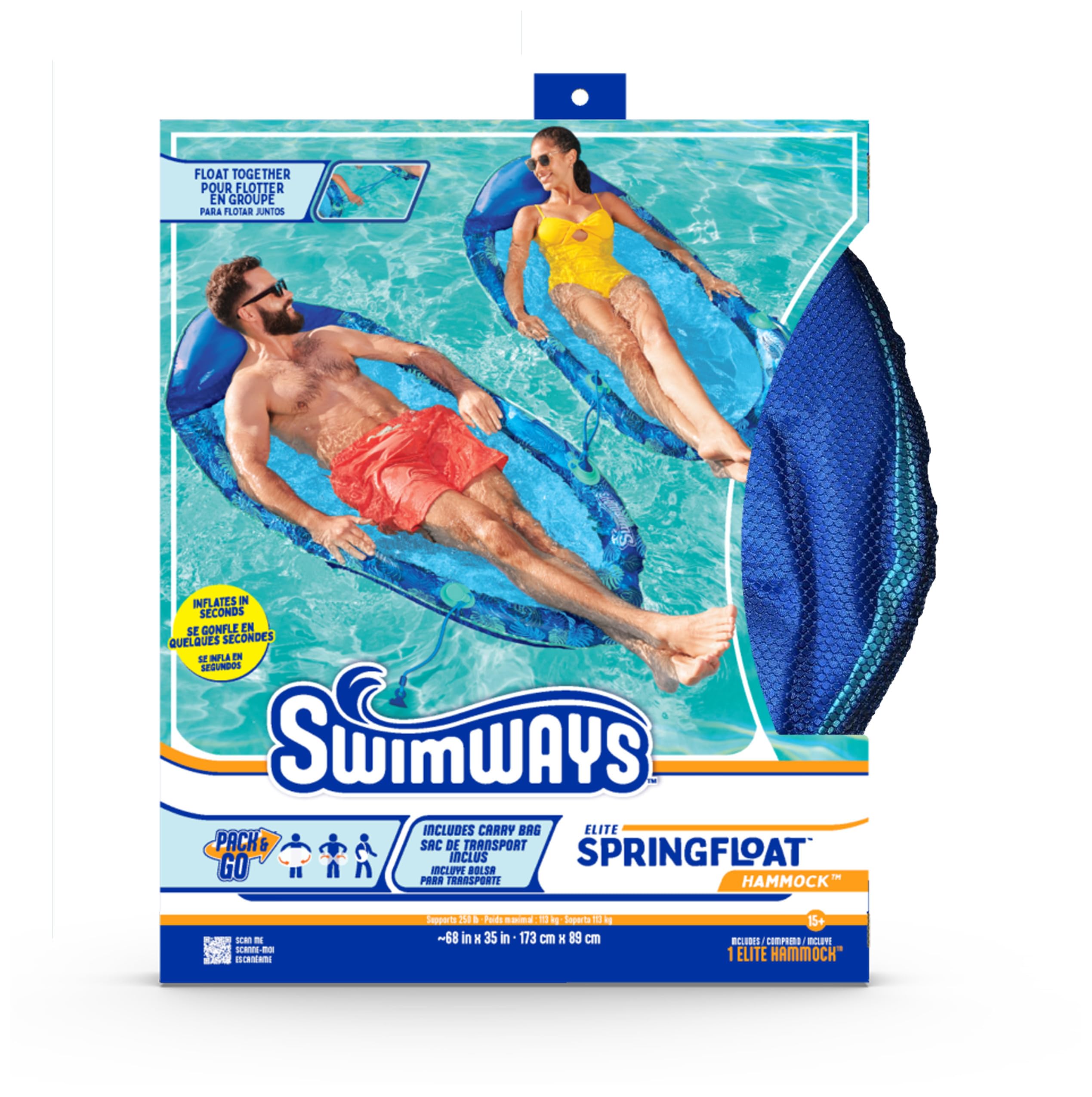 Foto 8 pulgar | Tumbona De Piscina Swimways Elite Spring Float Para Adultos - Venta Internacional.