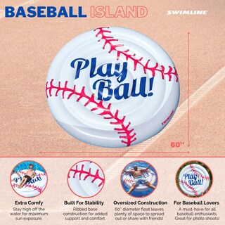 Foto 2 | Monta Inflable De Béisbol Pool Float Swimline Para Adultos - Venta Internacional.