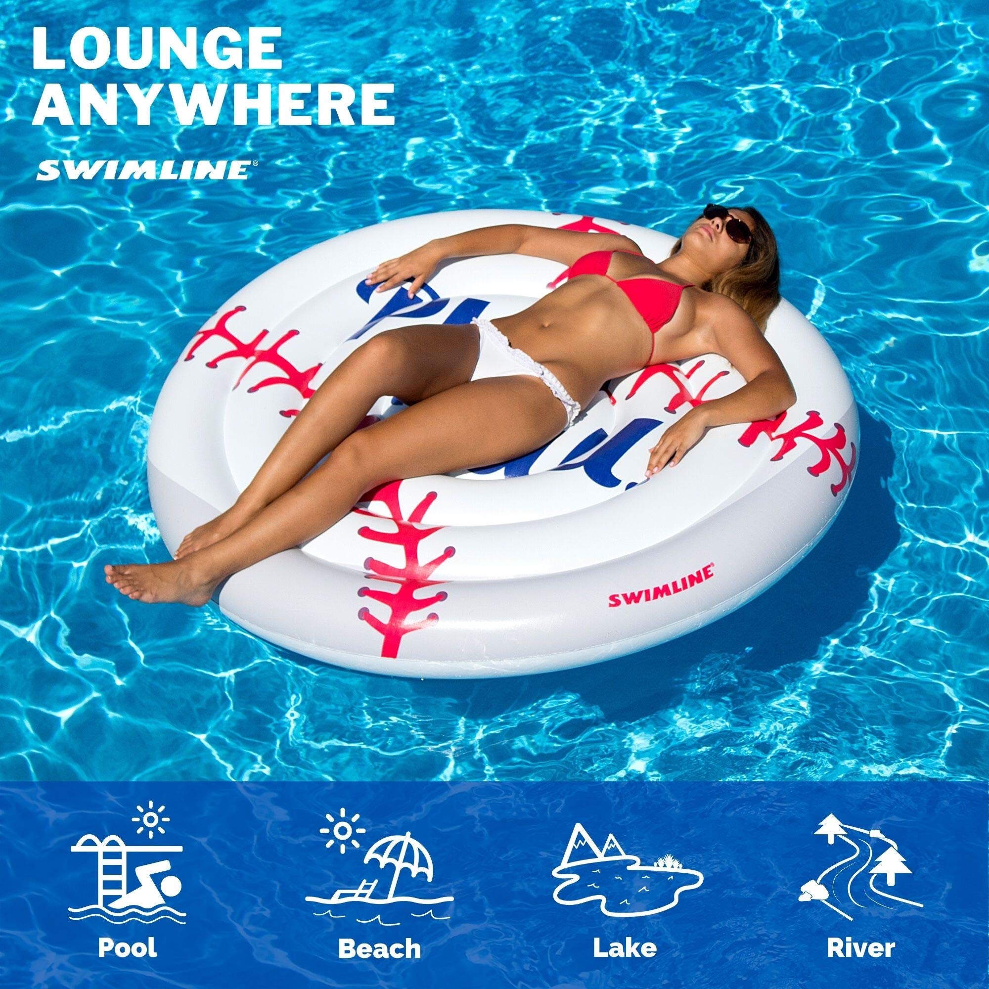 Foto 4 pulgar | Monta Inflable De Béisbol Pool Float Swimline Para Adultos - Venta Internacional.