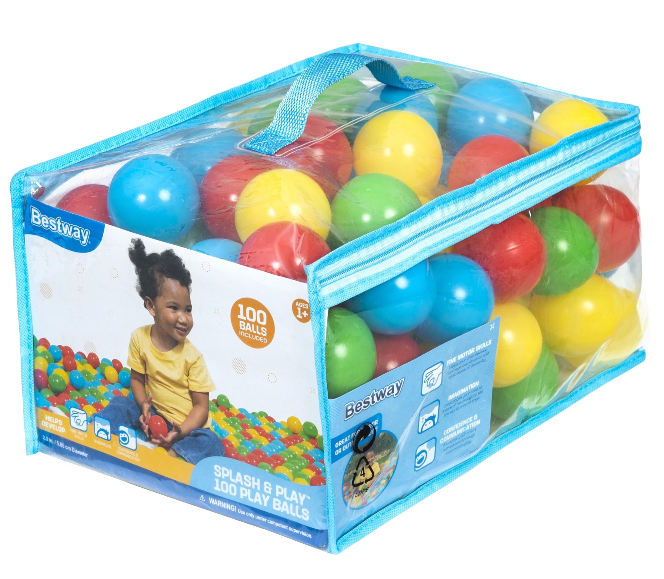 Foto 1 | Pelotas De Plástico Bestway De 100 Unidades Para Jugar En Interiores Y Exteriores - Venta Internacional.
