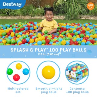 Foto 2 | Pelotas De Plástico Bestway De 100 Unidades Para Jugar En Interiores Y Exteriores - Venta Internacional.