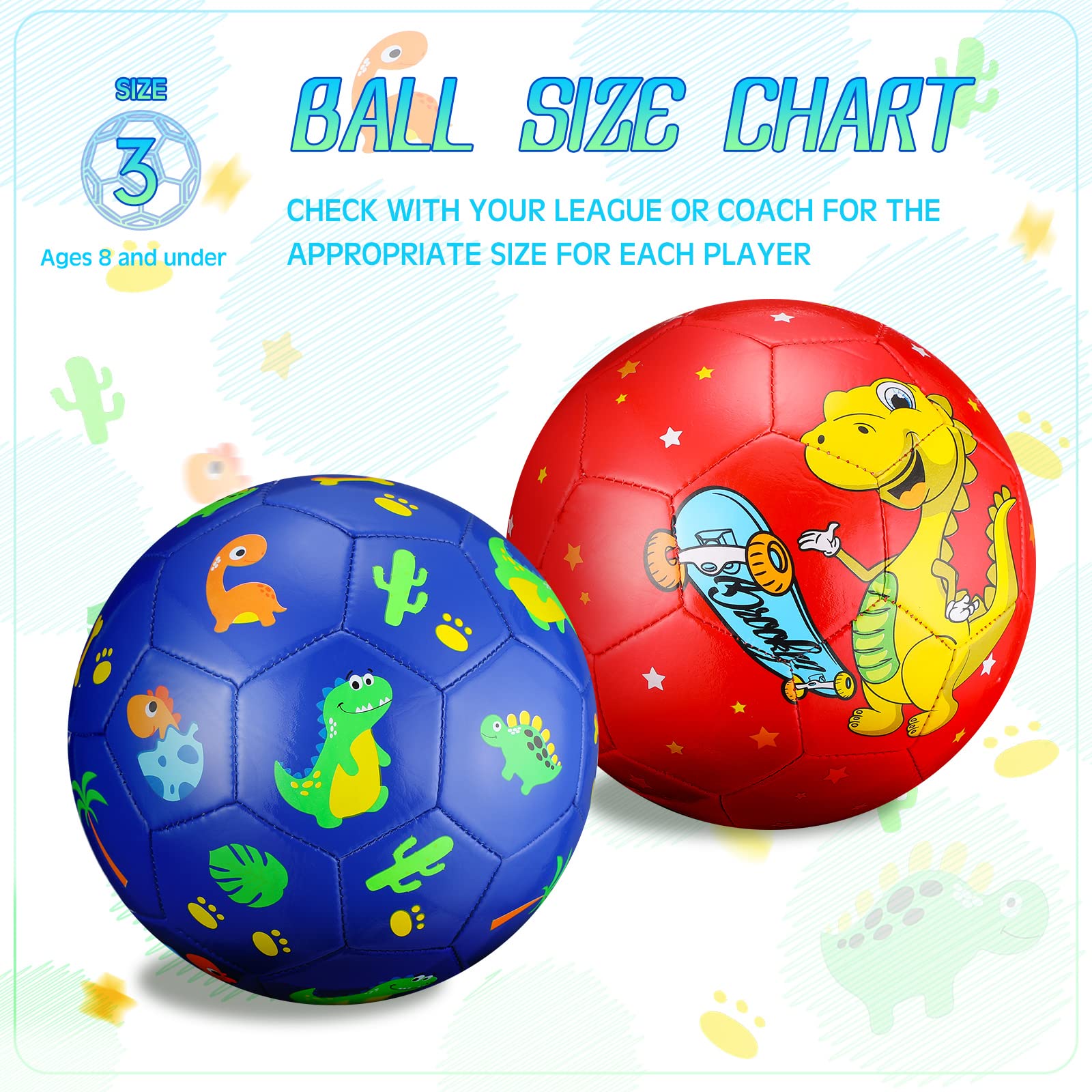 Foto 4 pulgar | Balón De Fútbol Hydren Dinosaur, Tamaño 3, Para Niños Y Niñas De 4 A 6 - Venta Internacional.