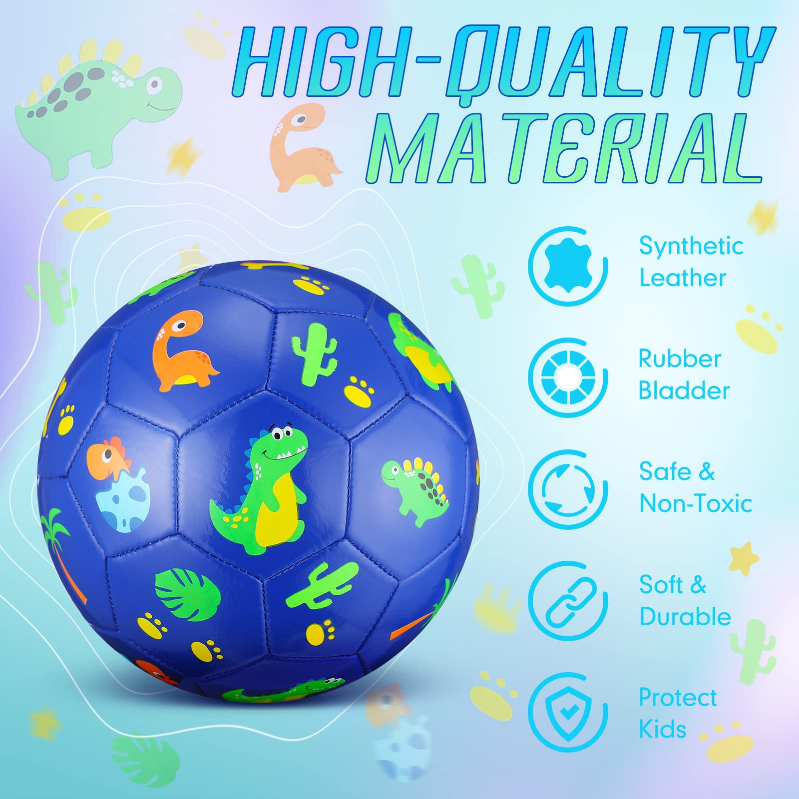 Foto 4 | Balón De Fútbol Hydren Dinosaur, Tamaño 3, Para Niños Y Niñas De 4 A 6 - Venta Internacional.