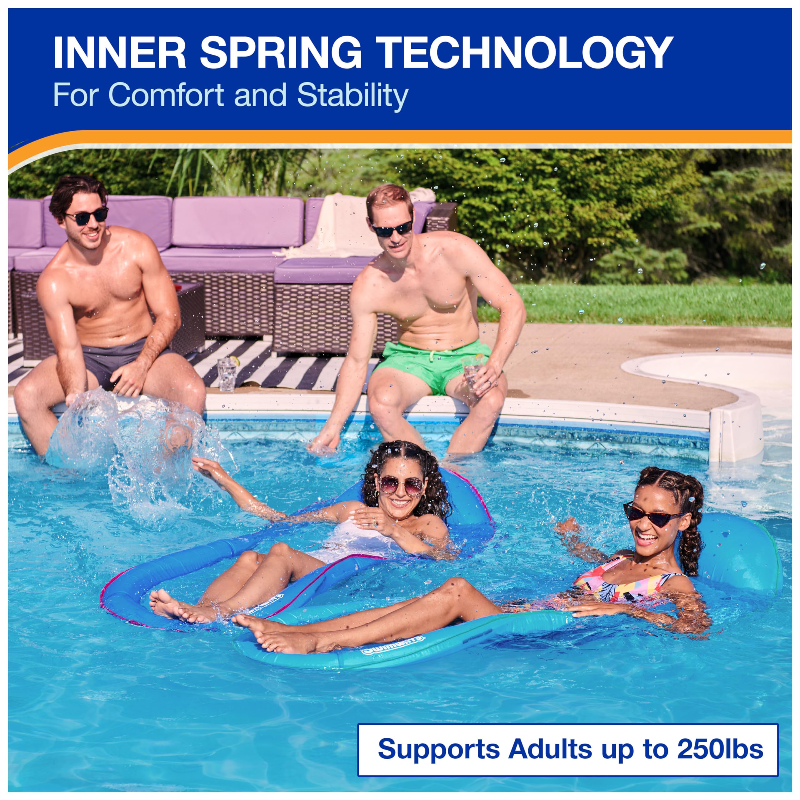 Foto 5 pulgar | Tumbona De Piscina Swimways Spring Float  Hamaca Premium Para Adultos - Venta Internacional.